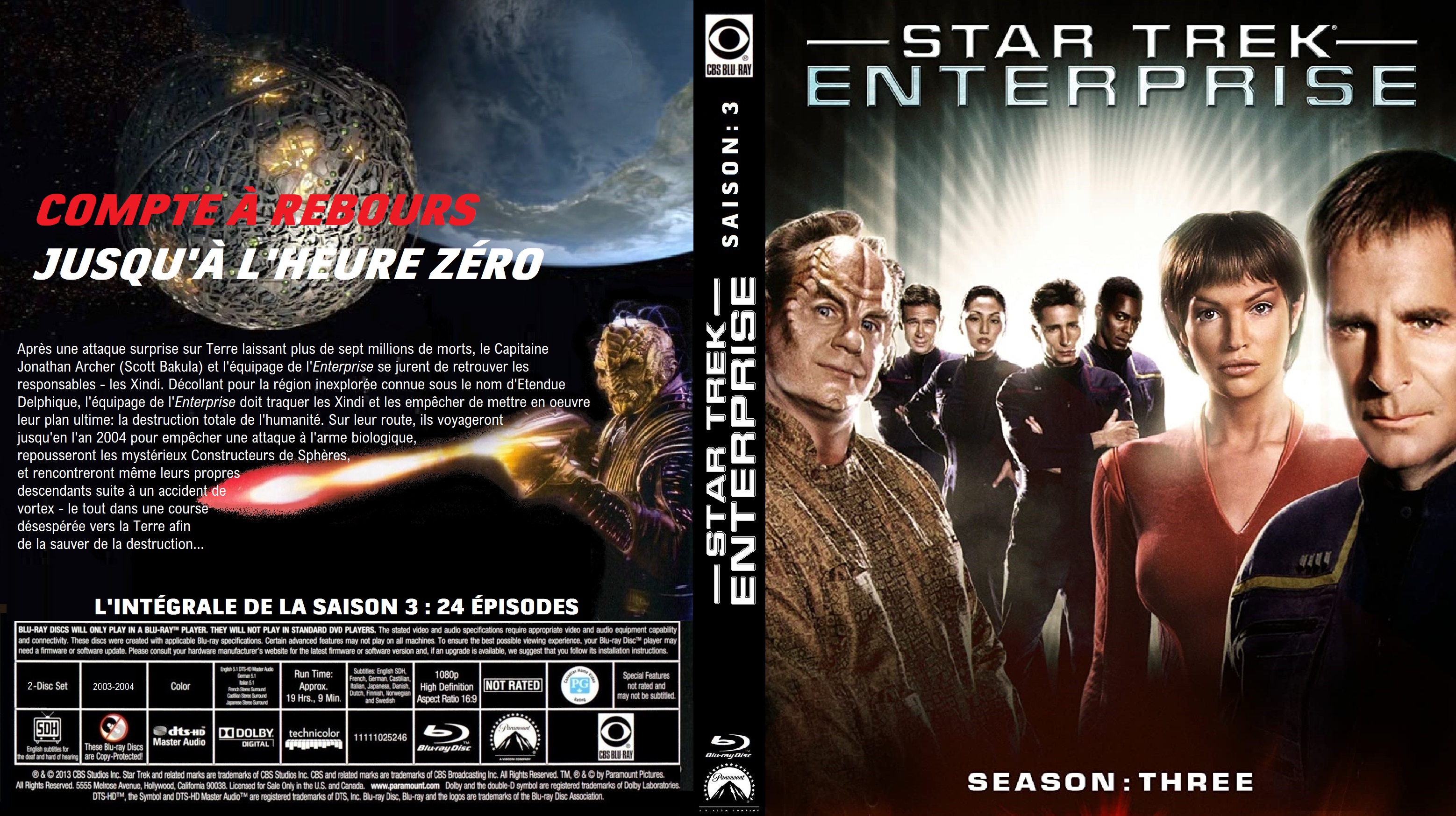 Jaquette DVD Star Trek Enterprise Saison 3 Blu-ray custom