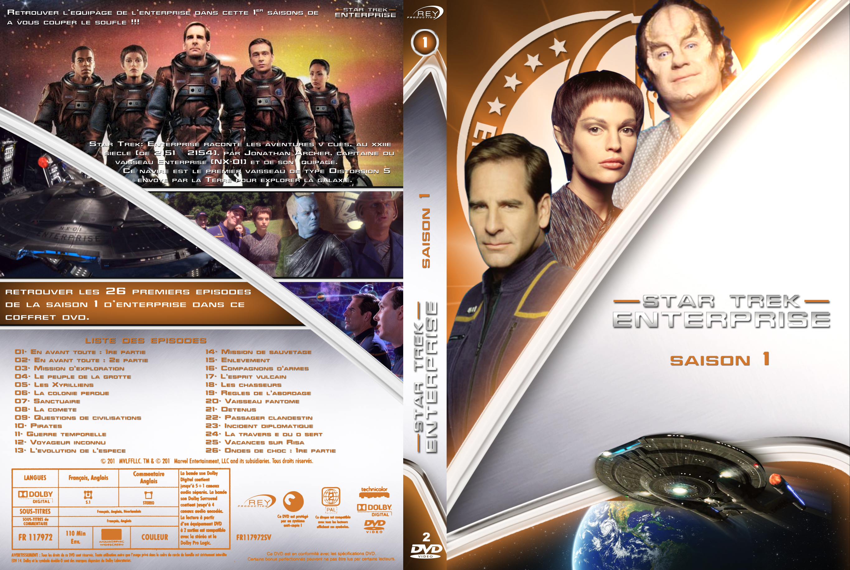 Jaquette DVD Star Trek Enterprise saison 1 custom