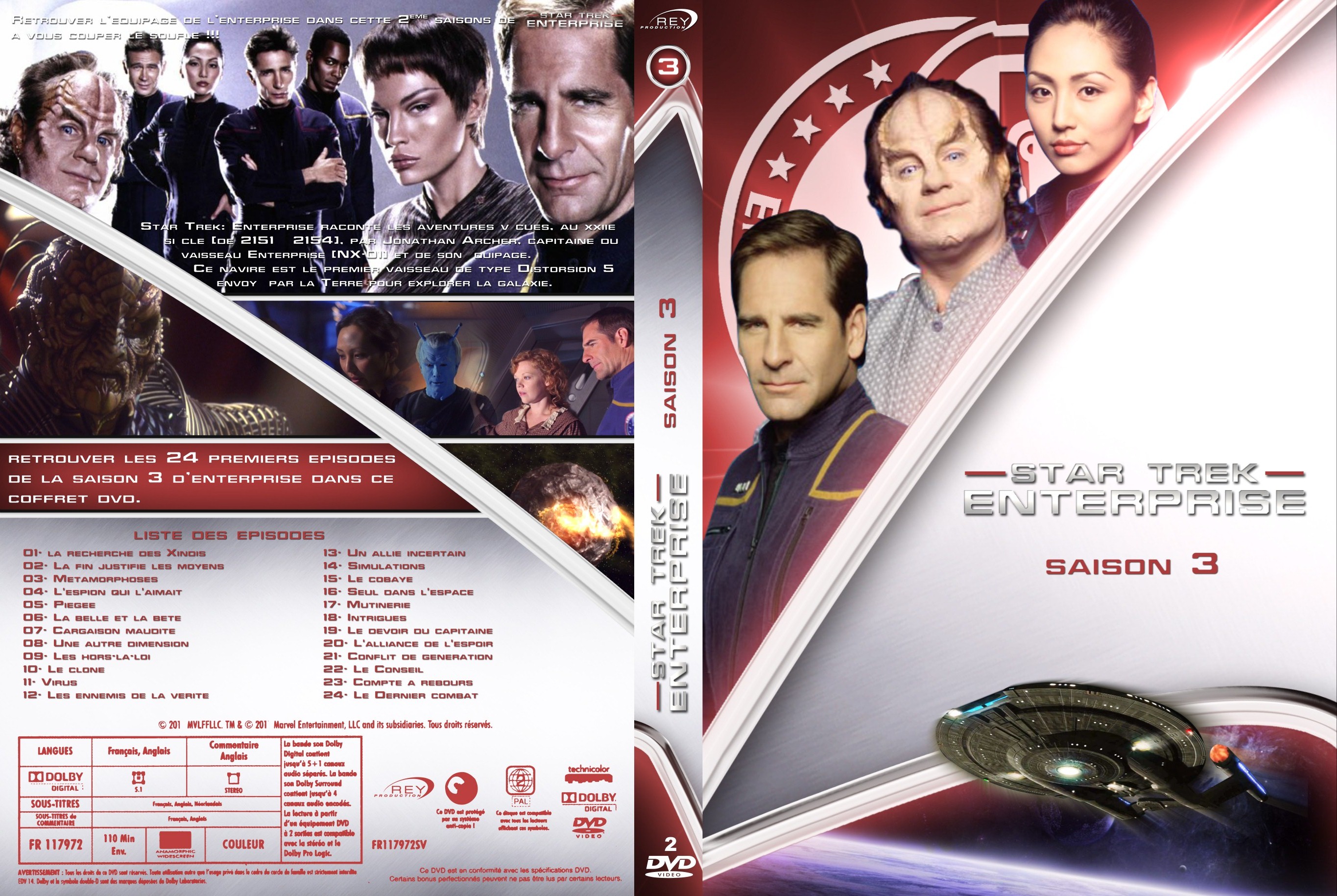 Jaquette DVD Star Trek Enterprise saison 3 custom