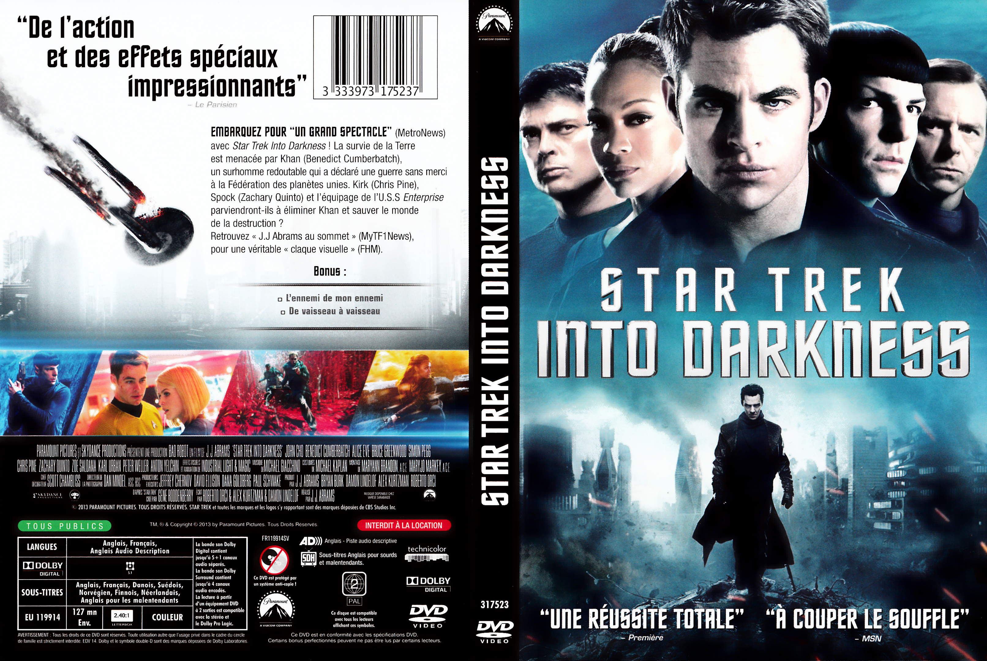 Jaquette DVD Star Trek Into Darkness