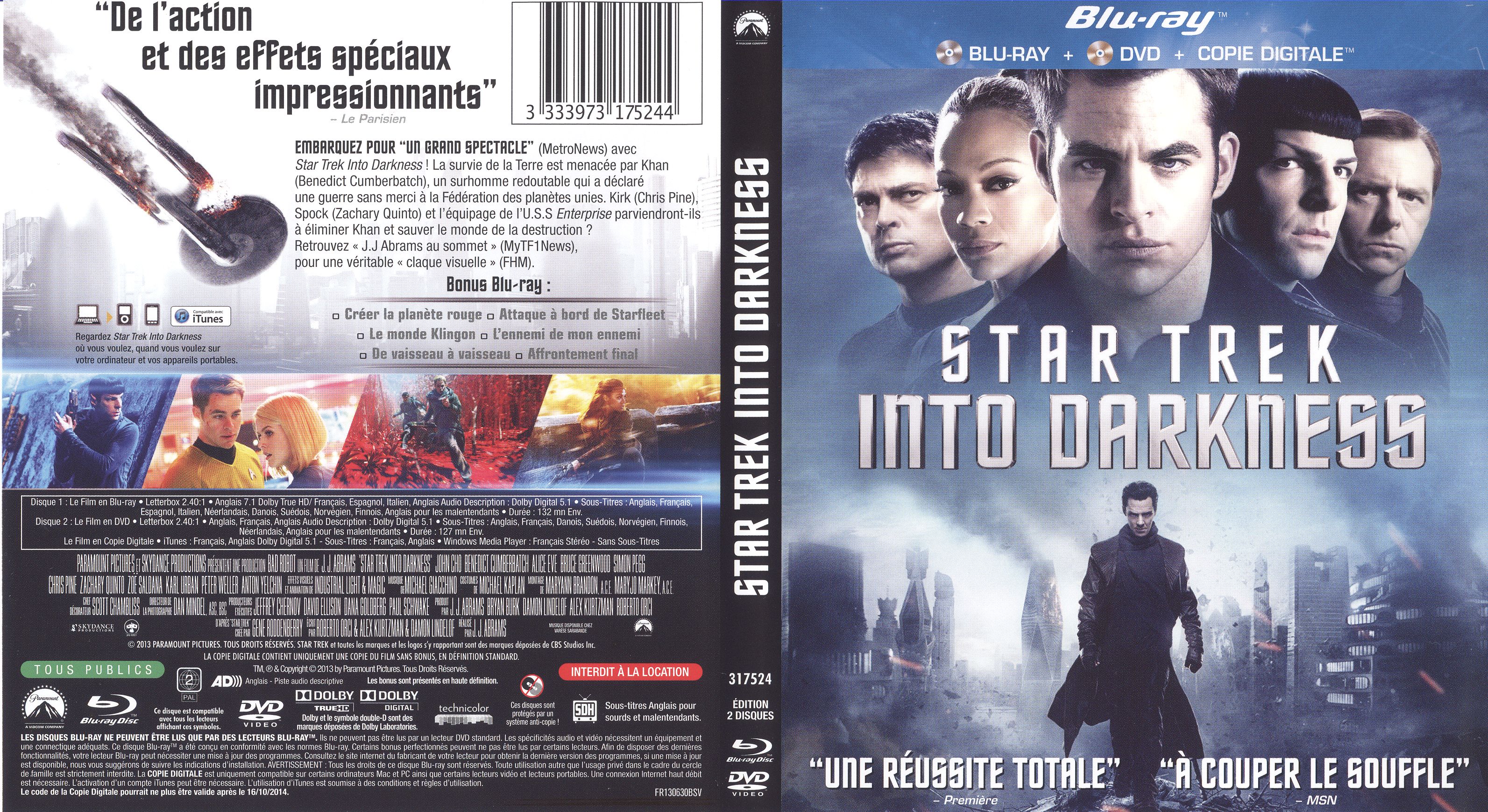Jaquette DVD Star Trek Into Darkness (BLU-RAY)
