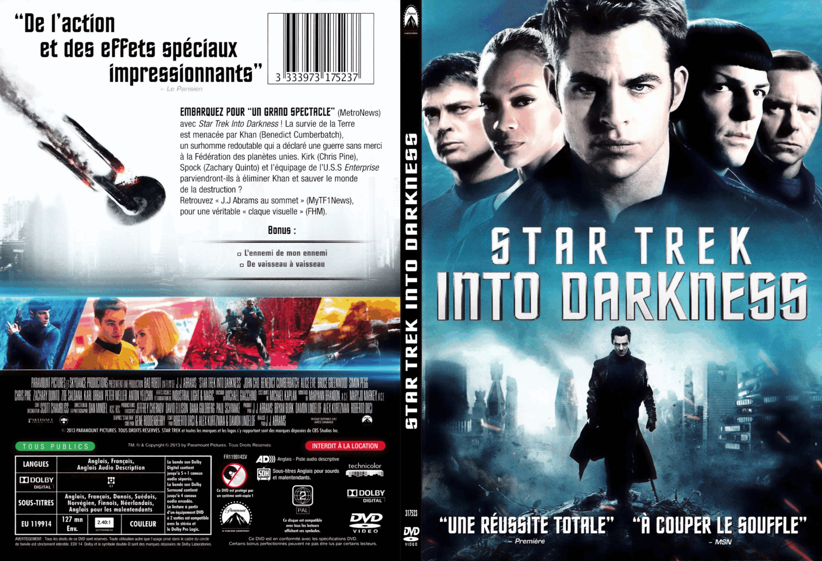 Jaquette DVD Star Trek Into Darkness - SLIM