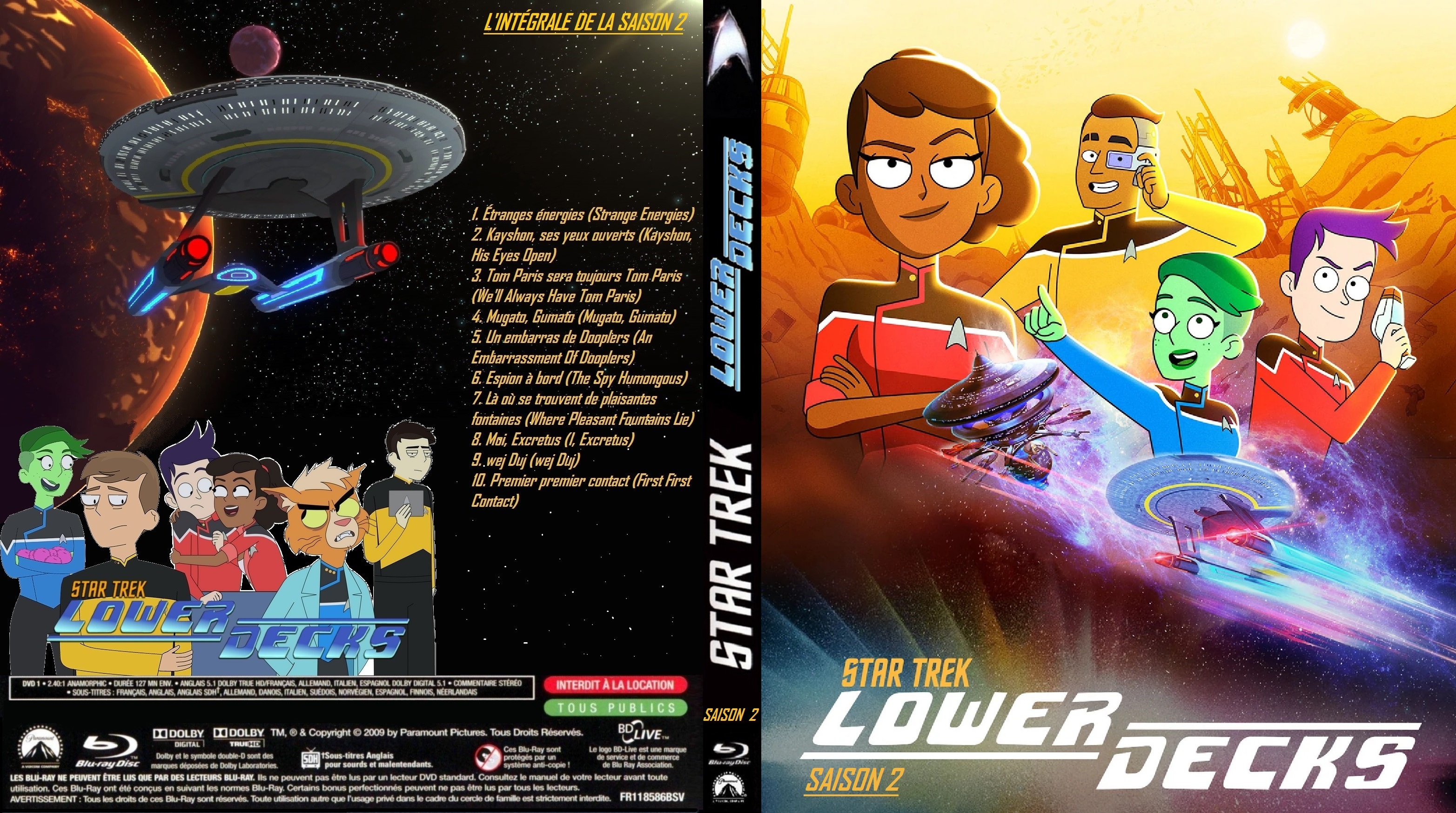Jaquette DVD Star Trek Lower Decks saison 2 Blu ray custom