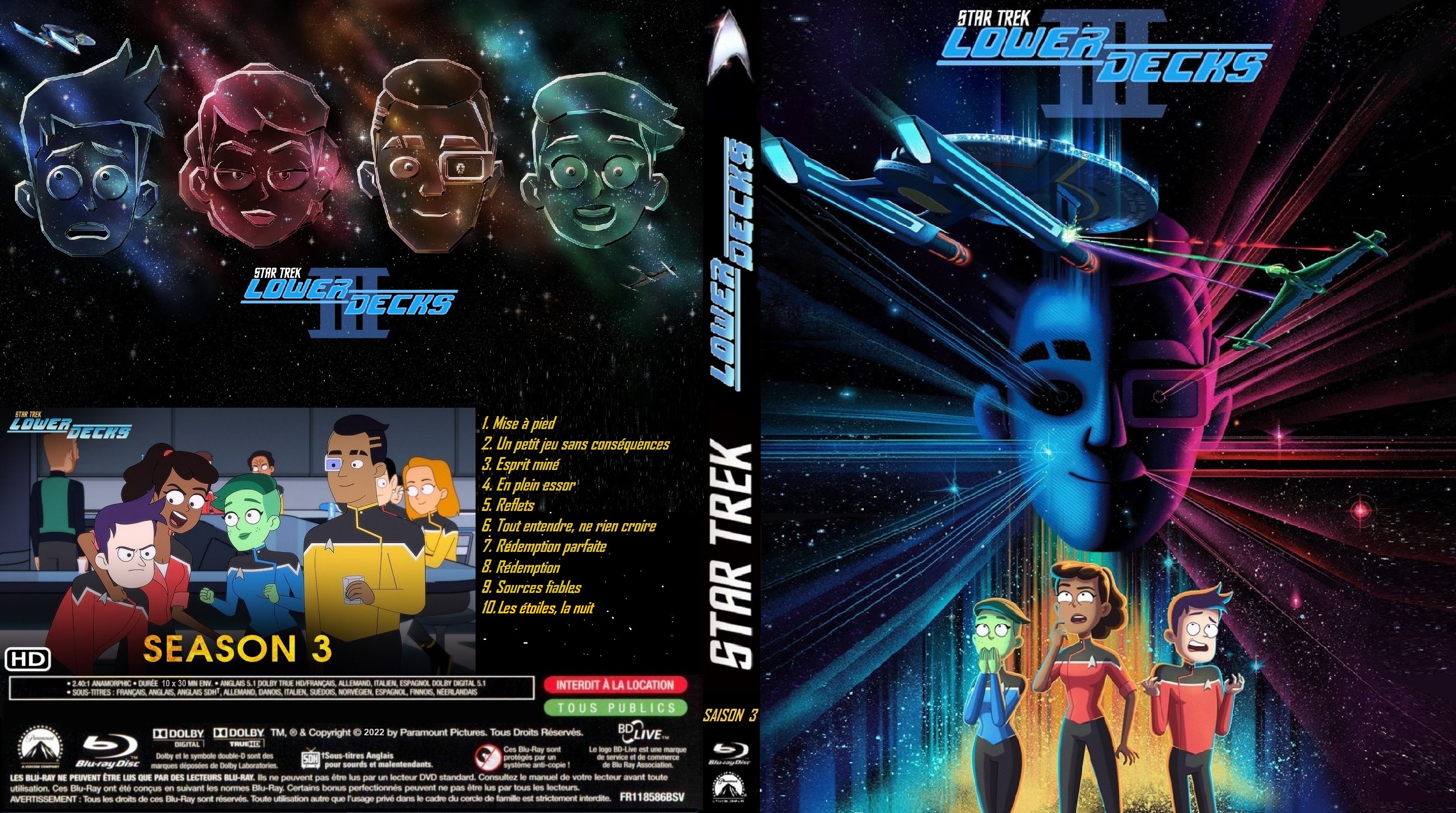 Jaquette DVD Star Trek Lower Decks saison 3 custom (BLU-RAY)