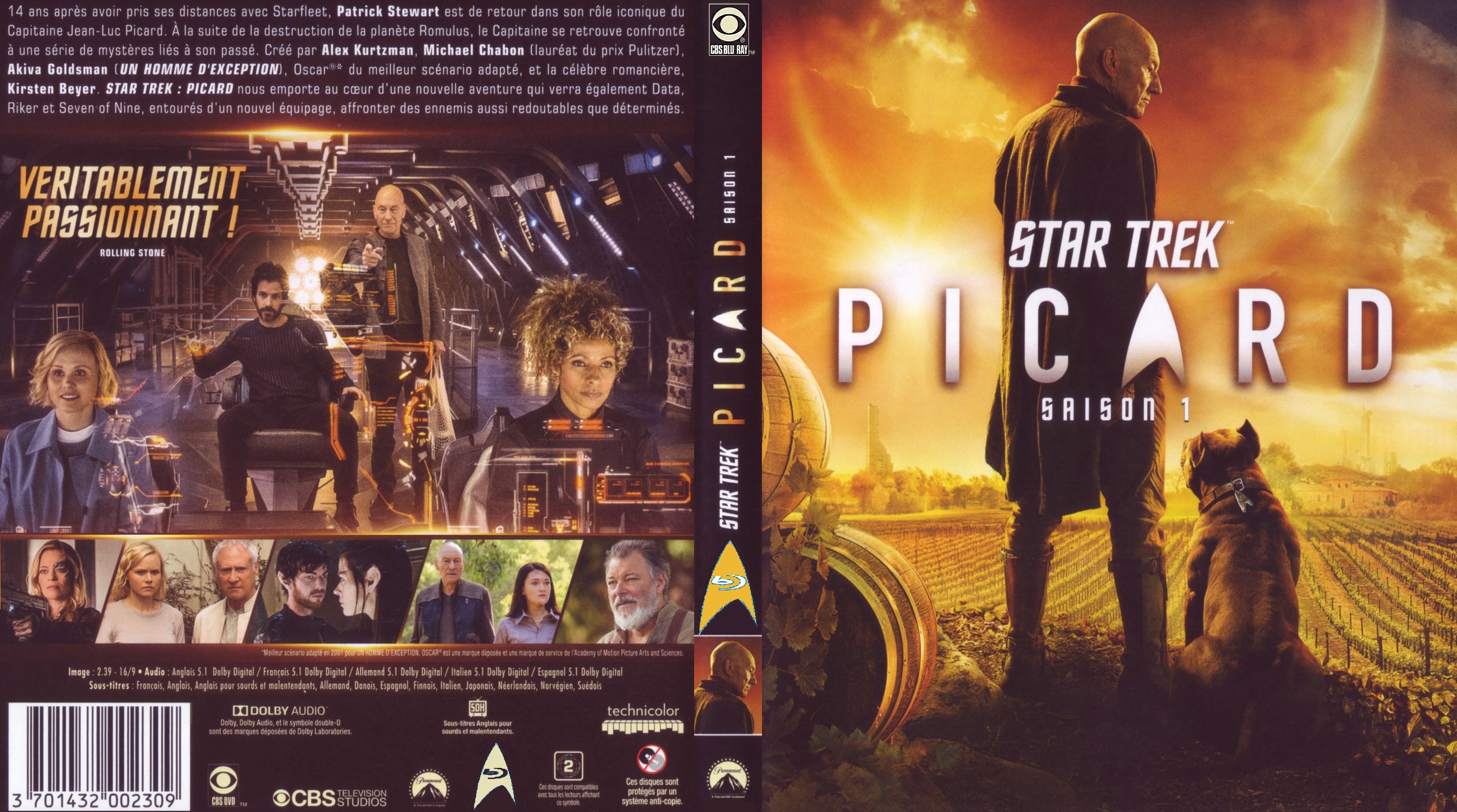 Jaquette DVD Star Trek Picard saison 1 Blu-ray custom