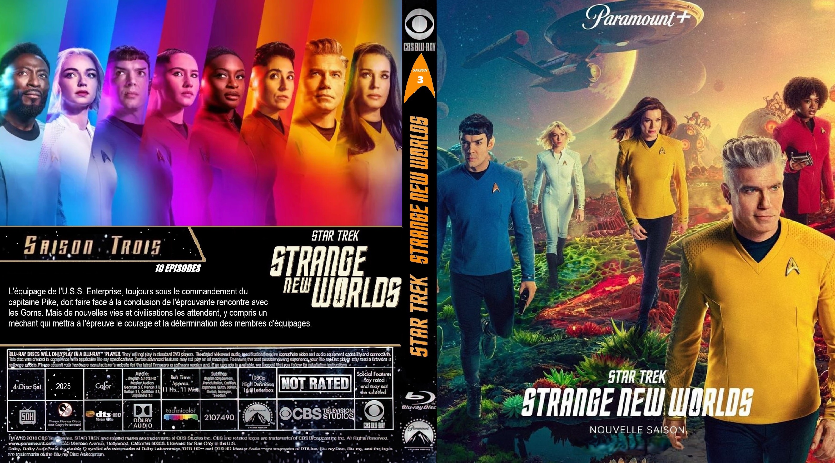Jaquette DVD Star Trek Strange New Worlds saison 3 custom (BLU-RAY)