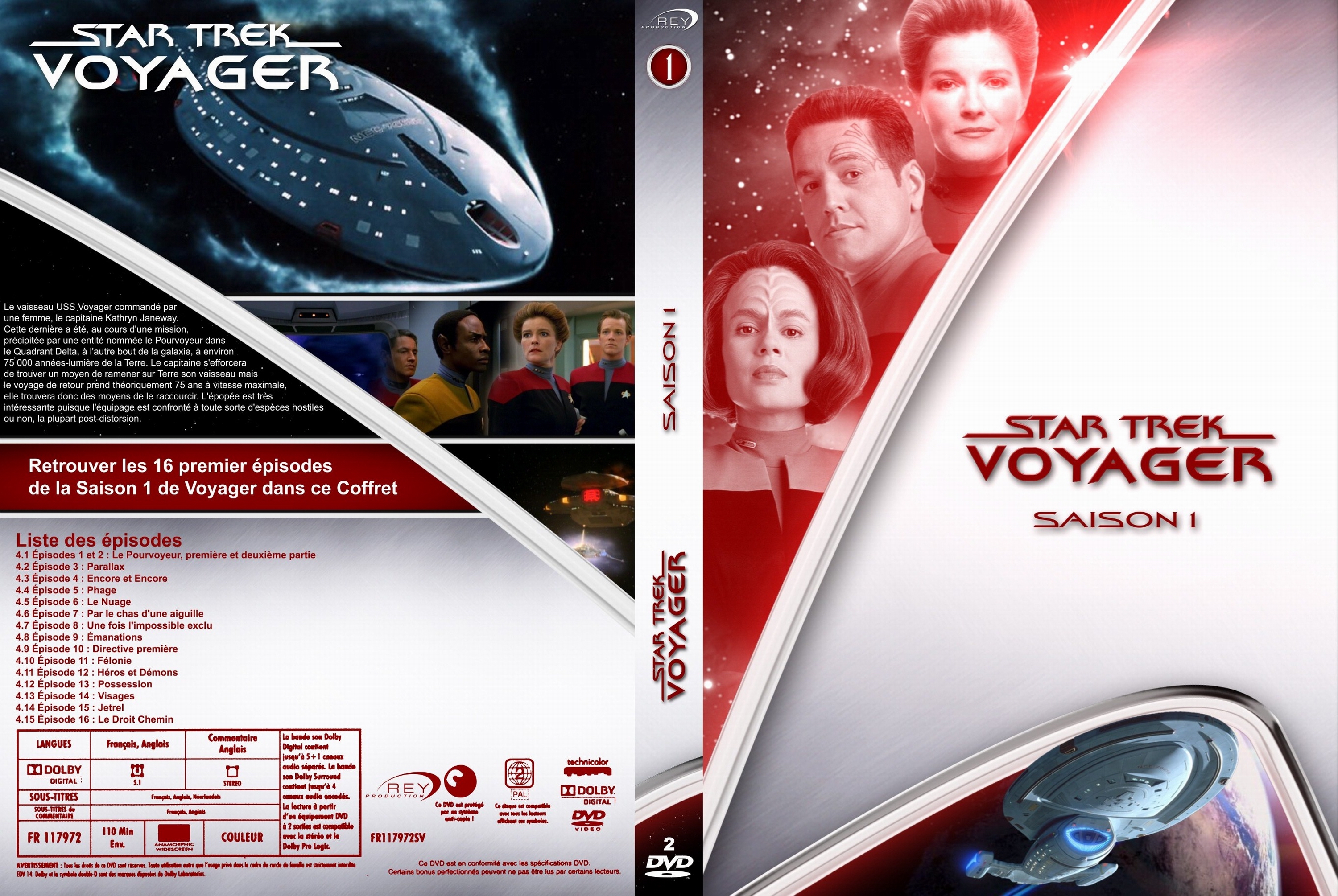 Jaquette DVD Star Trek Voyager Saison 01 custom