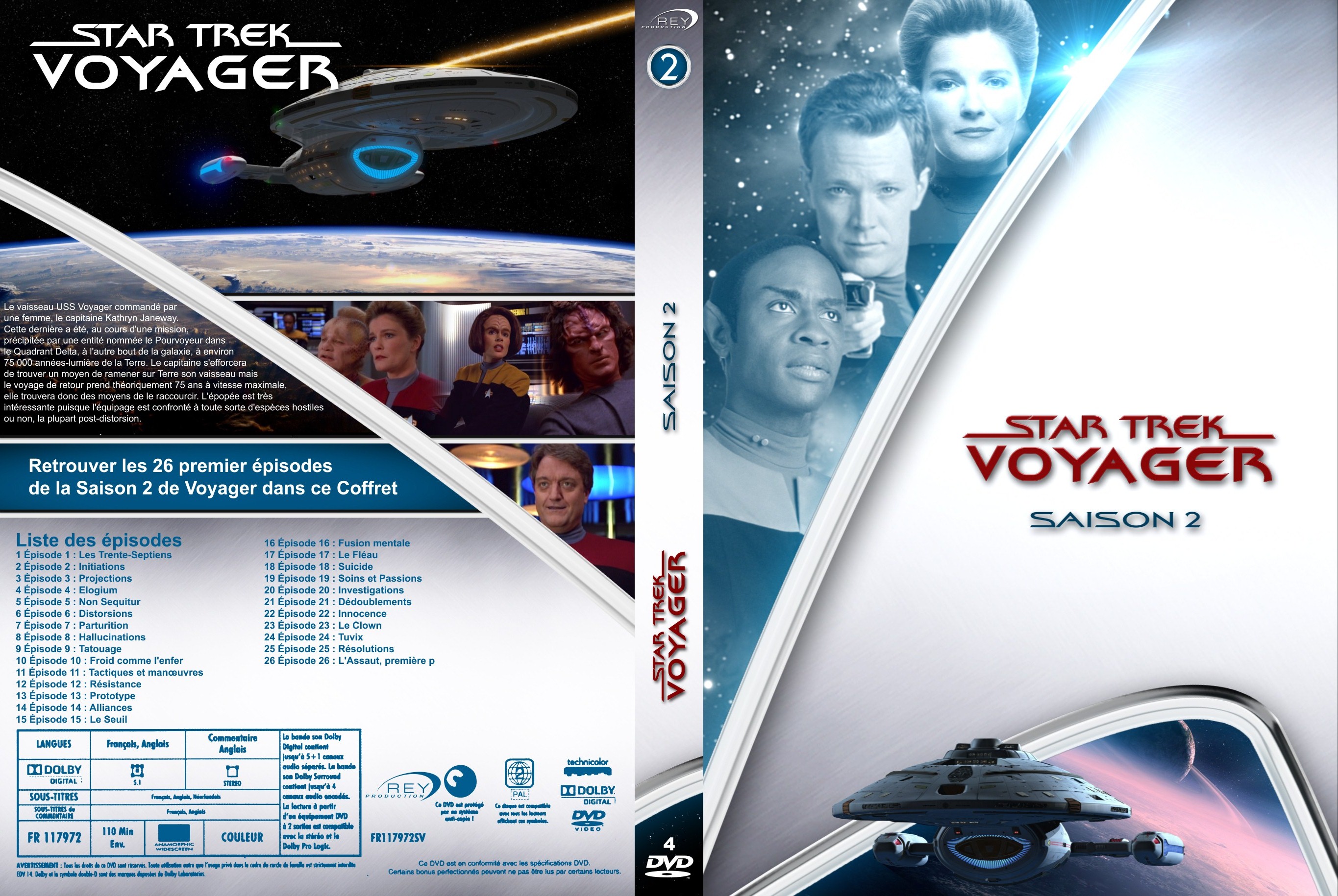 Jaquette DVD Star Trek Voyager Saison 02 custom