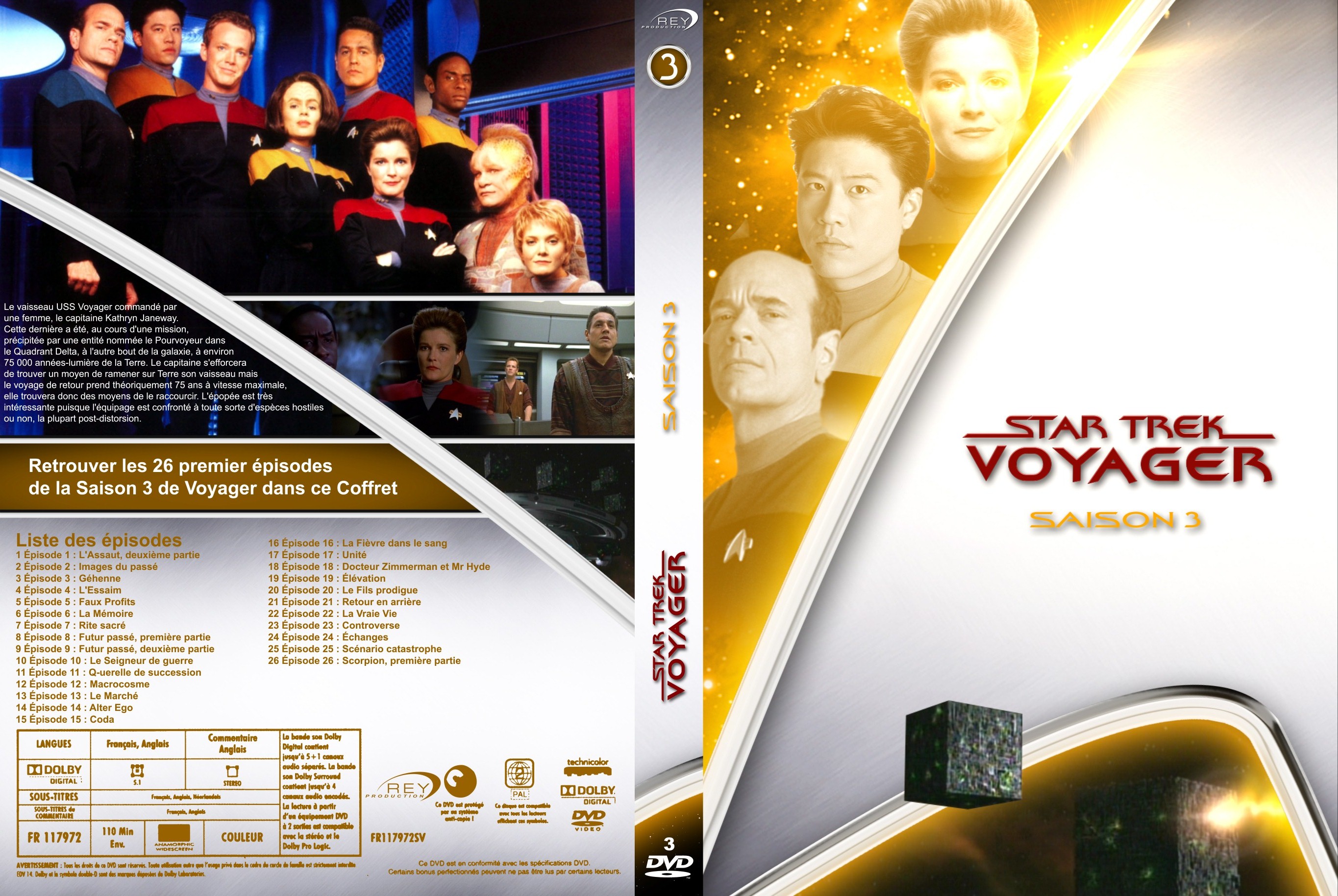 Jaquette DVD Star Trek Voyager Saison 03 custom