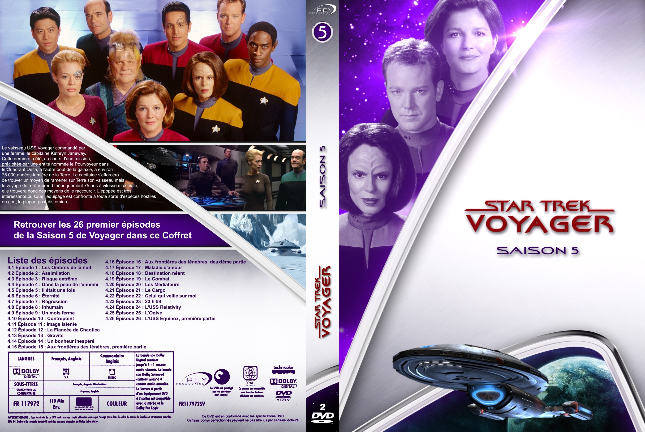Jaquette DVD Star Trek Voyager Saison 05 custom