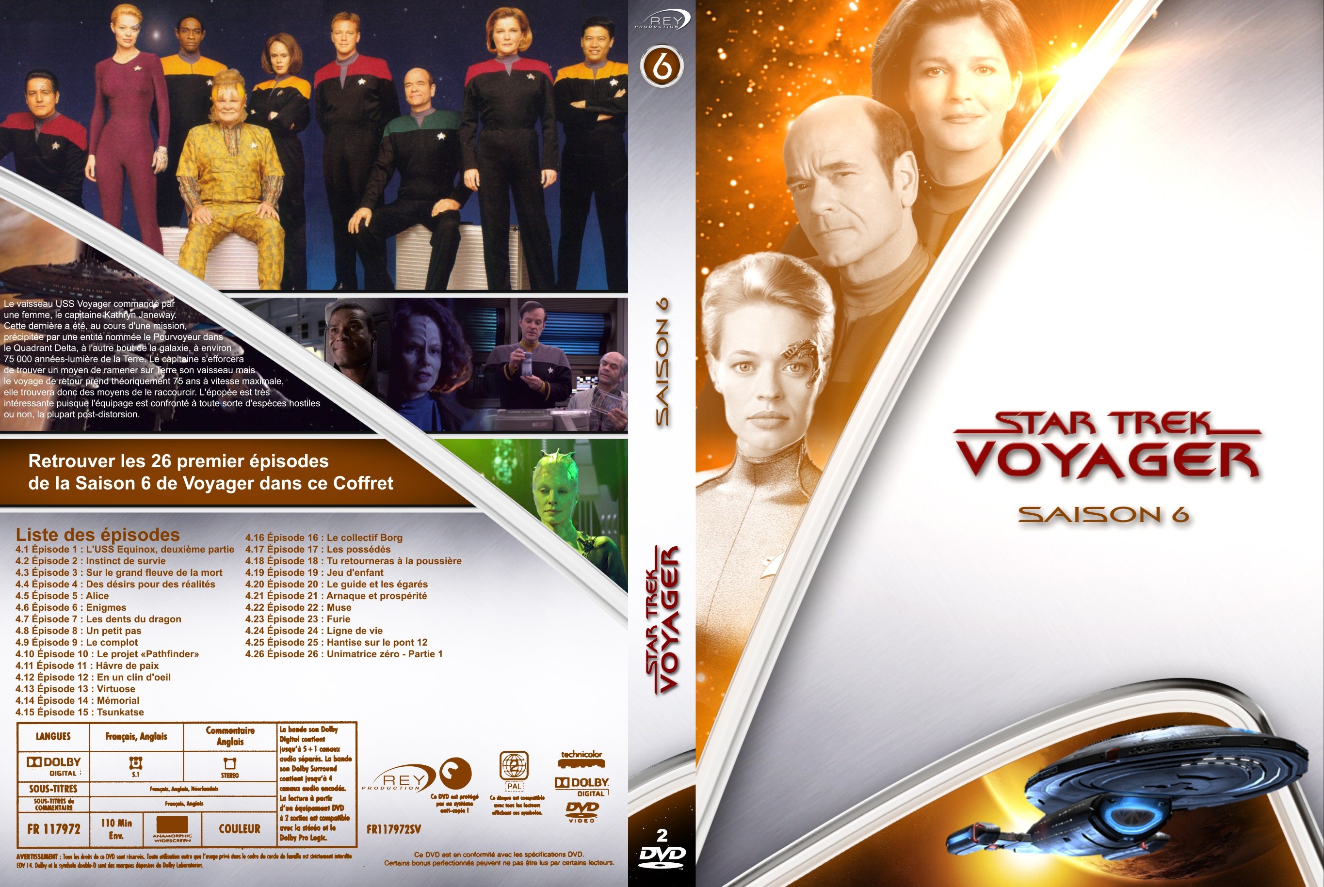 Jaquette DVD Star Trek Voyager Saison 06 custom