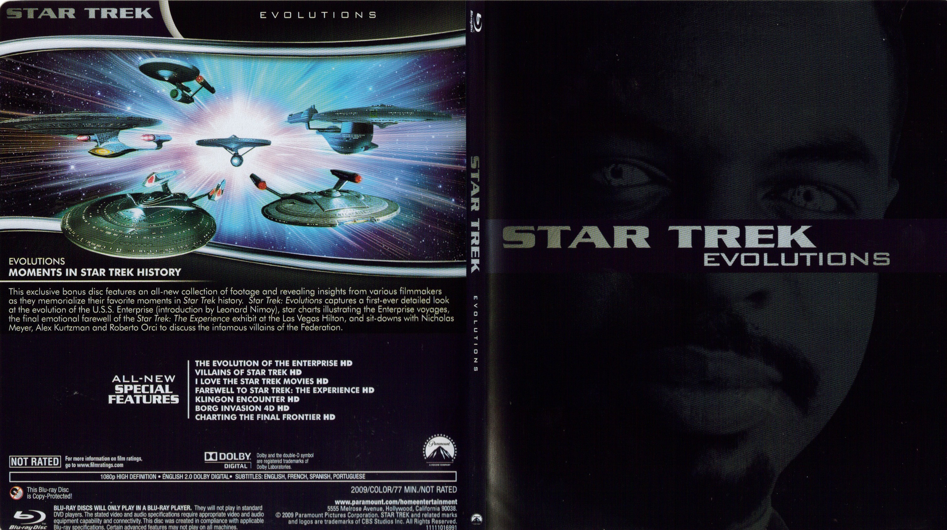 Jaquette DVD Star Trek - Evolutions - SLIM Zone 1 (BLU-RAY)