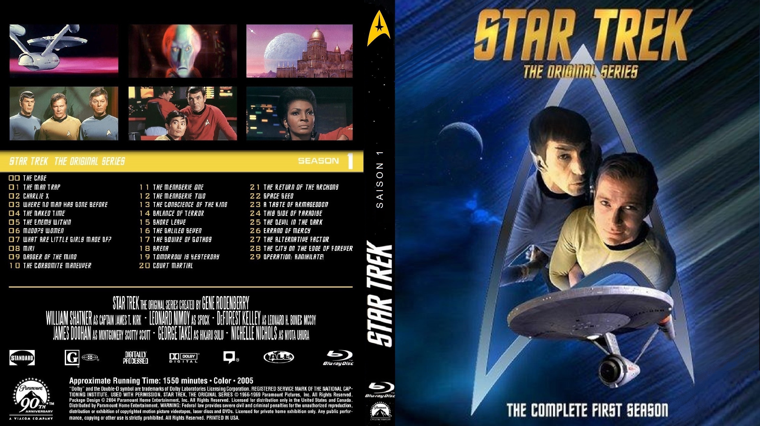 Jaquette DVD Star Trek saison 1 custom (BLU-RAY)