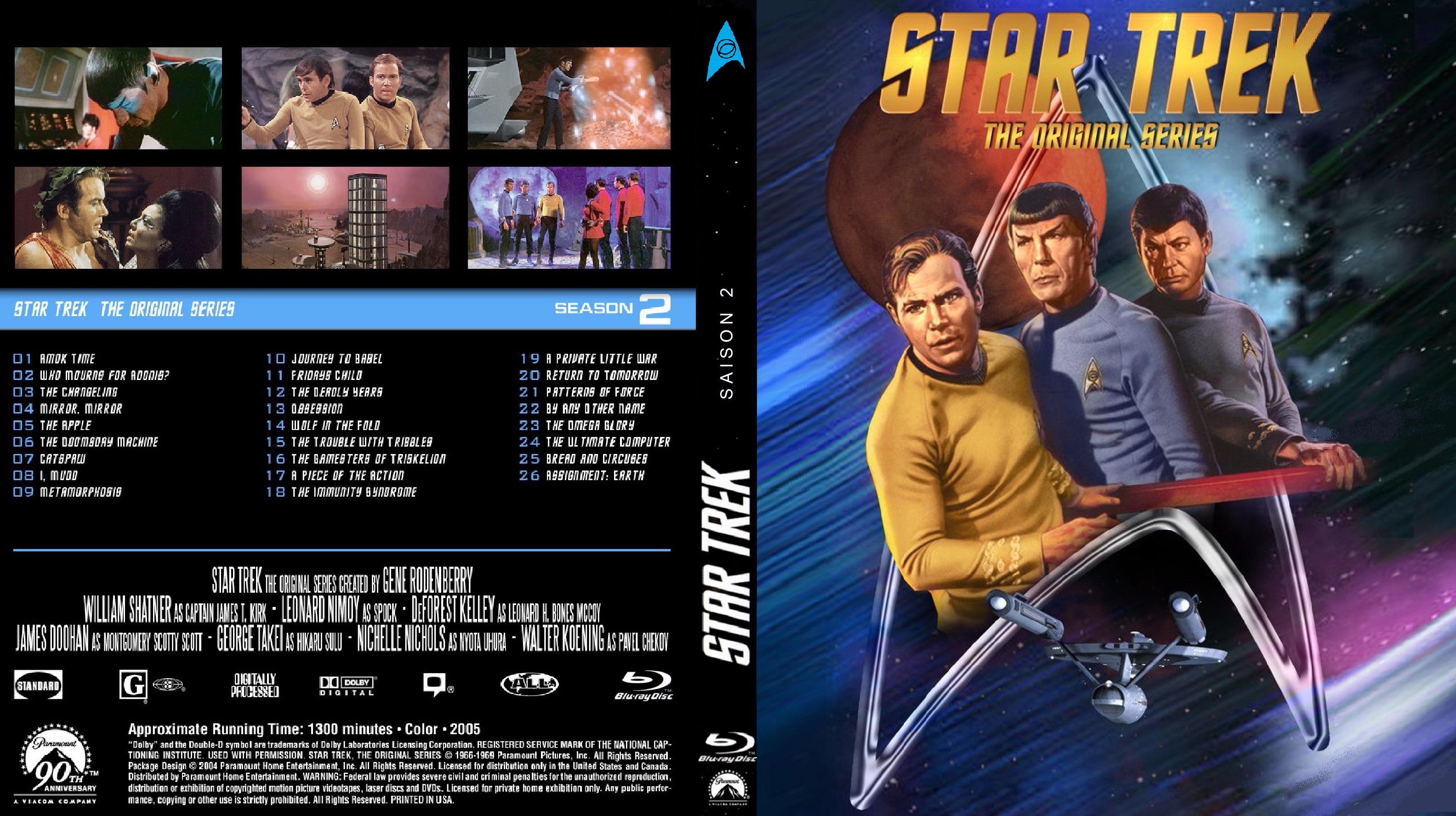 Jaquette DVD Star Trek saison 2 custom (BLU-RAY)