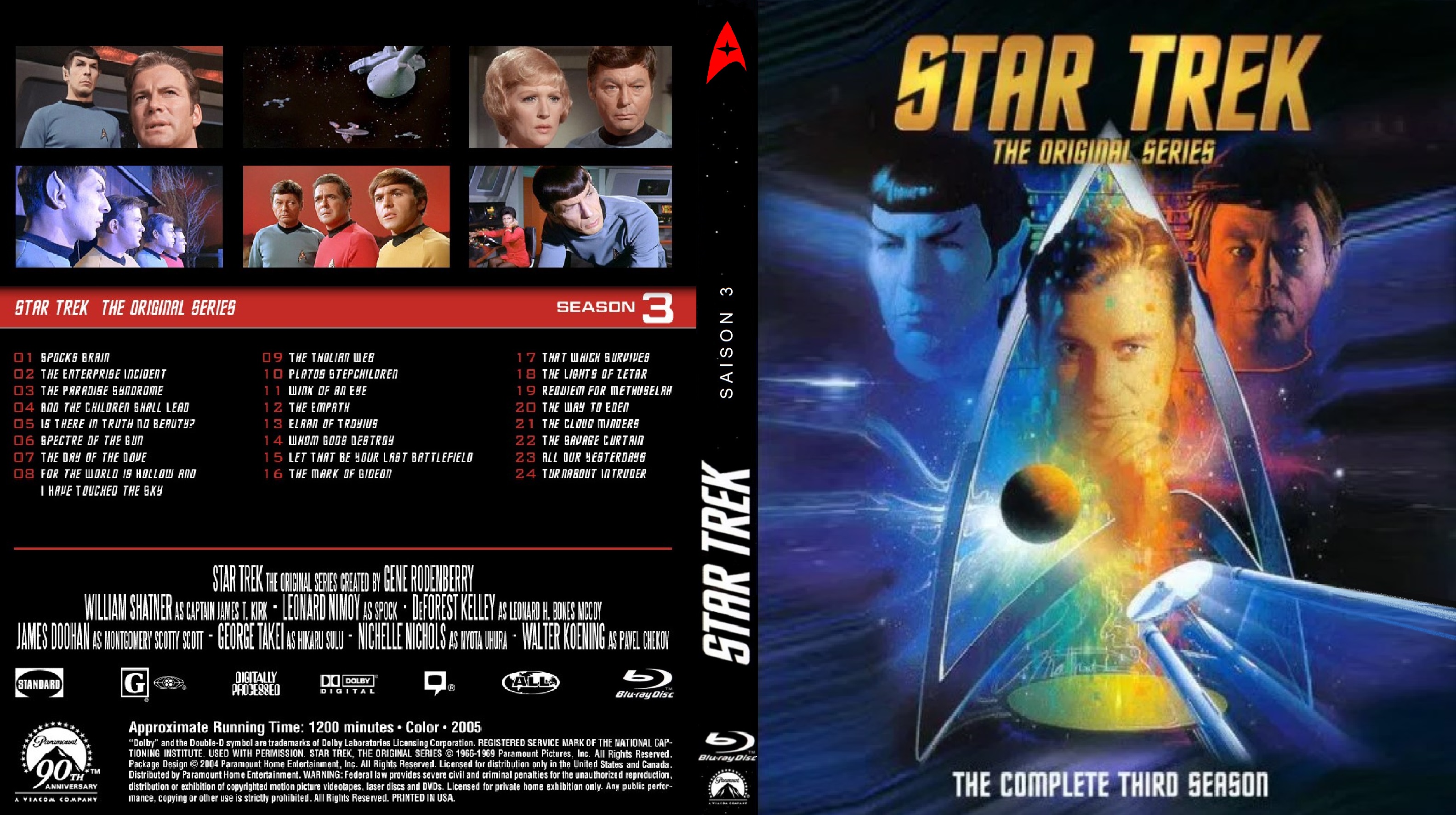 Jaquette DVD Star Trek saison 3 custom (BLU-RAY)
