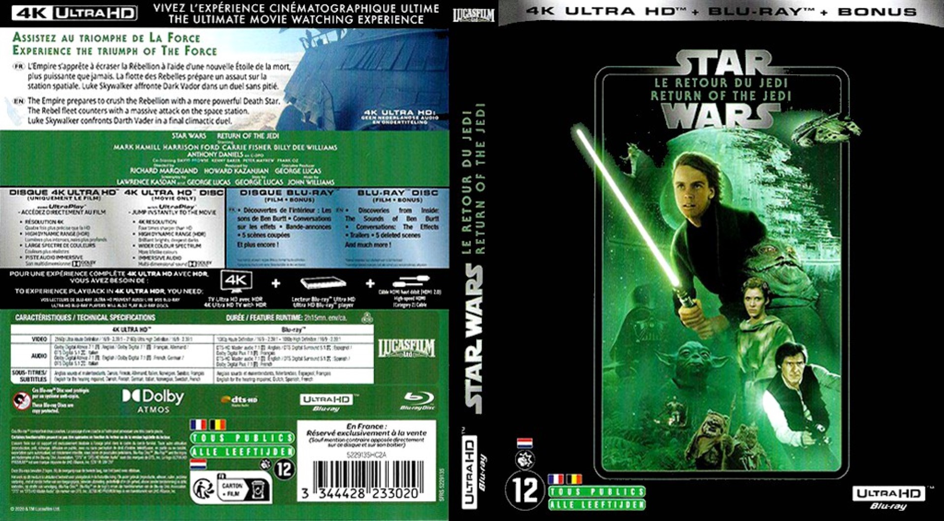 Jaquette DVD Star Wars 6 - Le Retour Du Jedi - 4K (BLU-RAY)