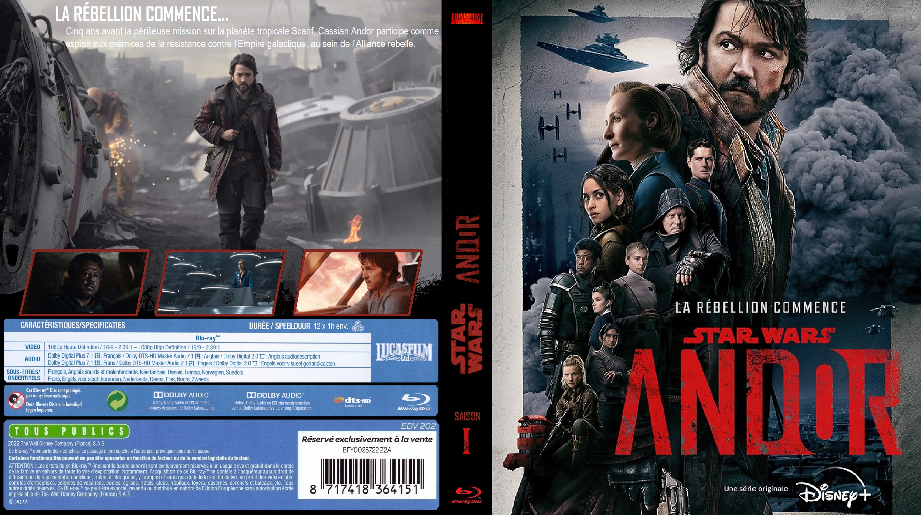 Jaquette DVD Star Wars Andor saison 1 BLU-RAY custom v2