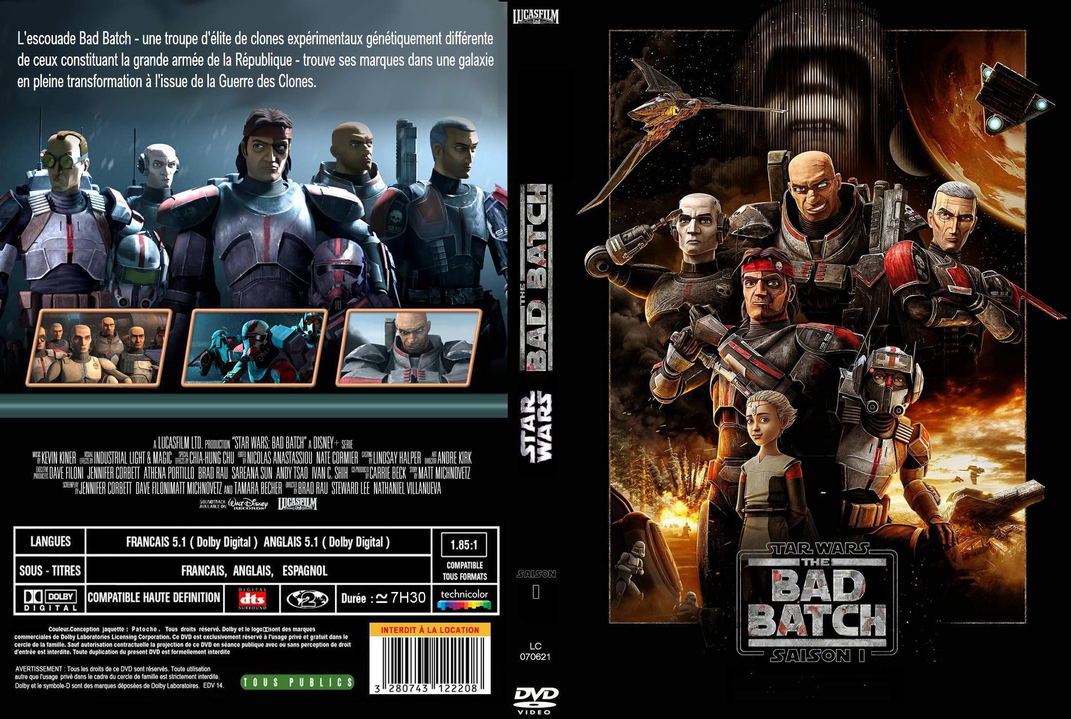 Jaquette DVD Star Wars Bad Batch saison 1 custom