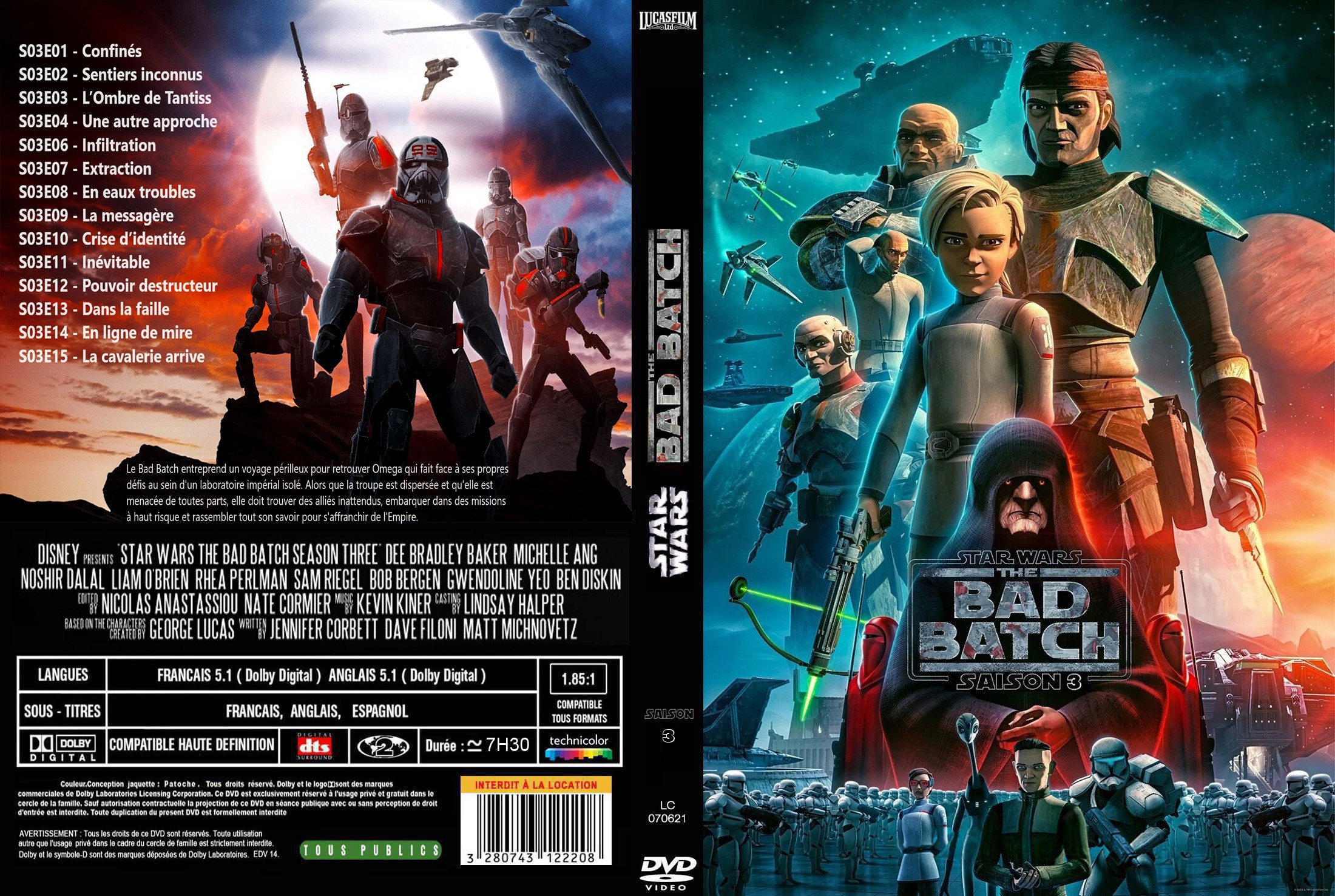 Jaquette DVD Star Wars Bad Batch saison 3 custom