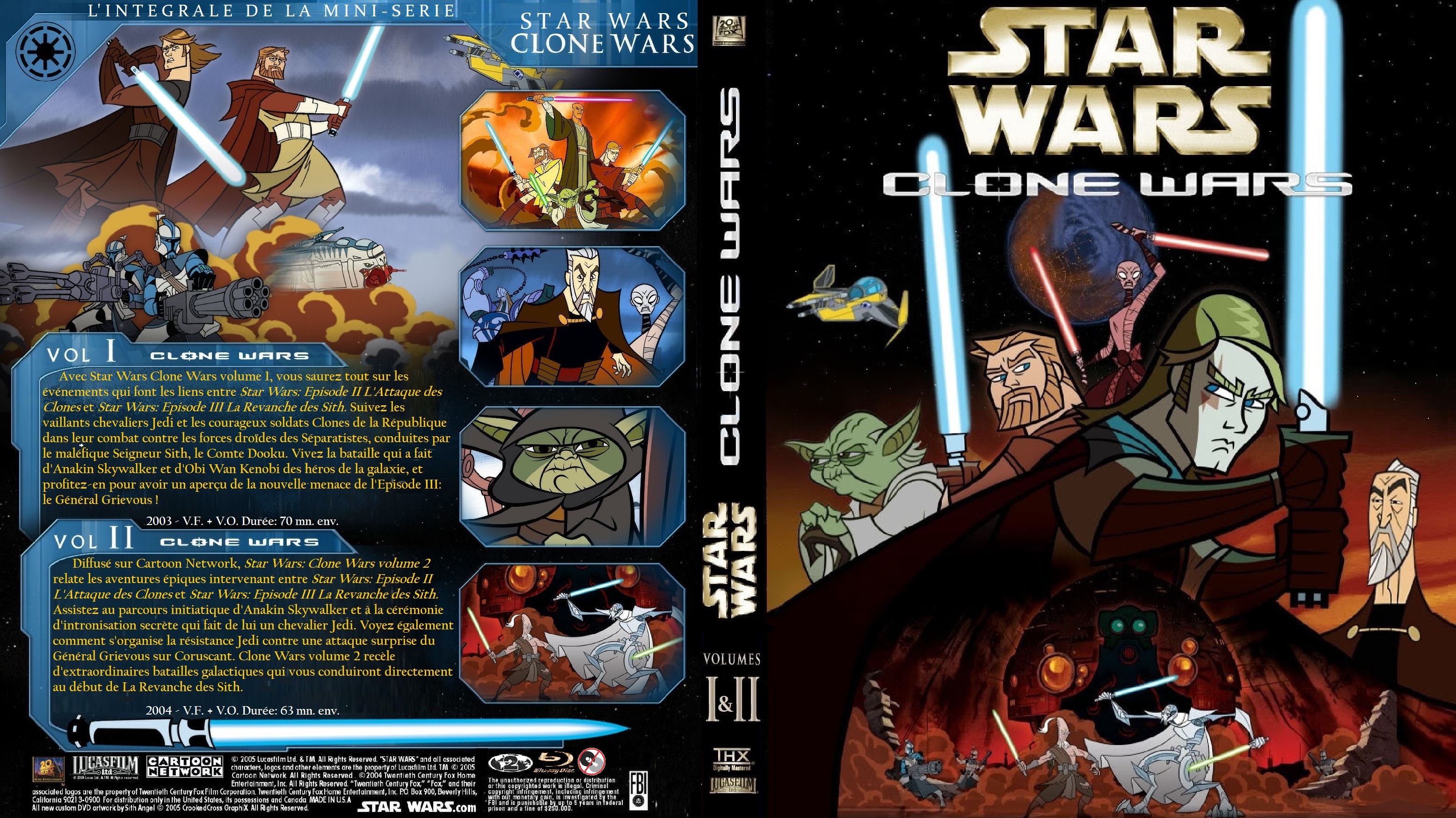 Jaquette DVD Star Wars Clone Wars Volumes 1 & 2 custom (BLU-RAY)