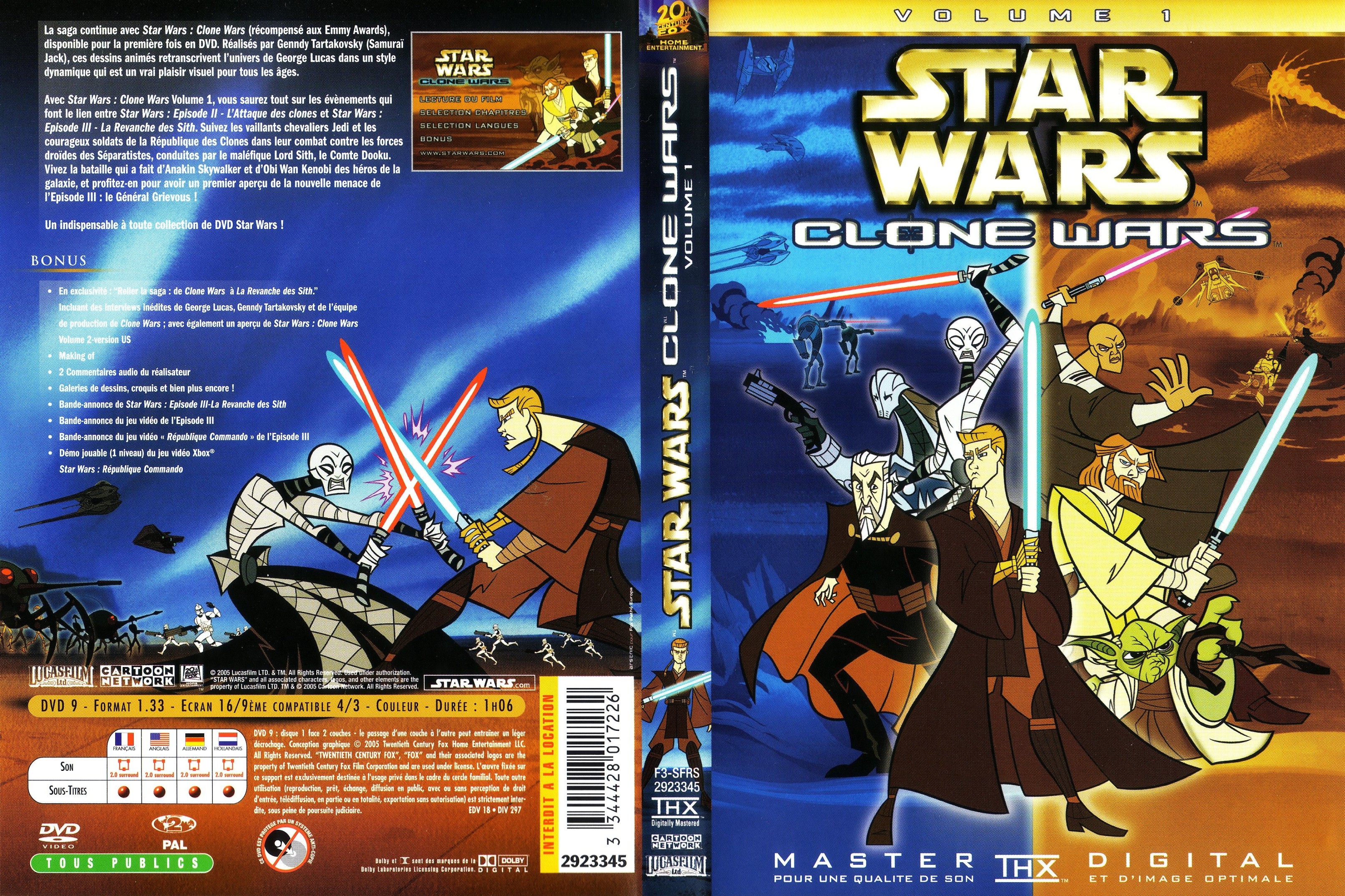 Jaquette DVD Star Wars Clone Wars vol 1