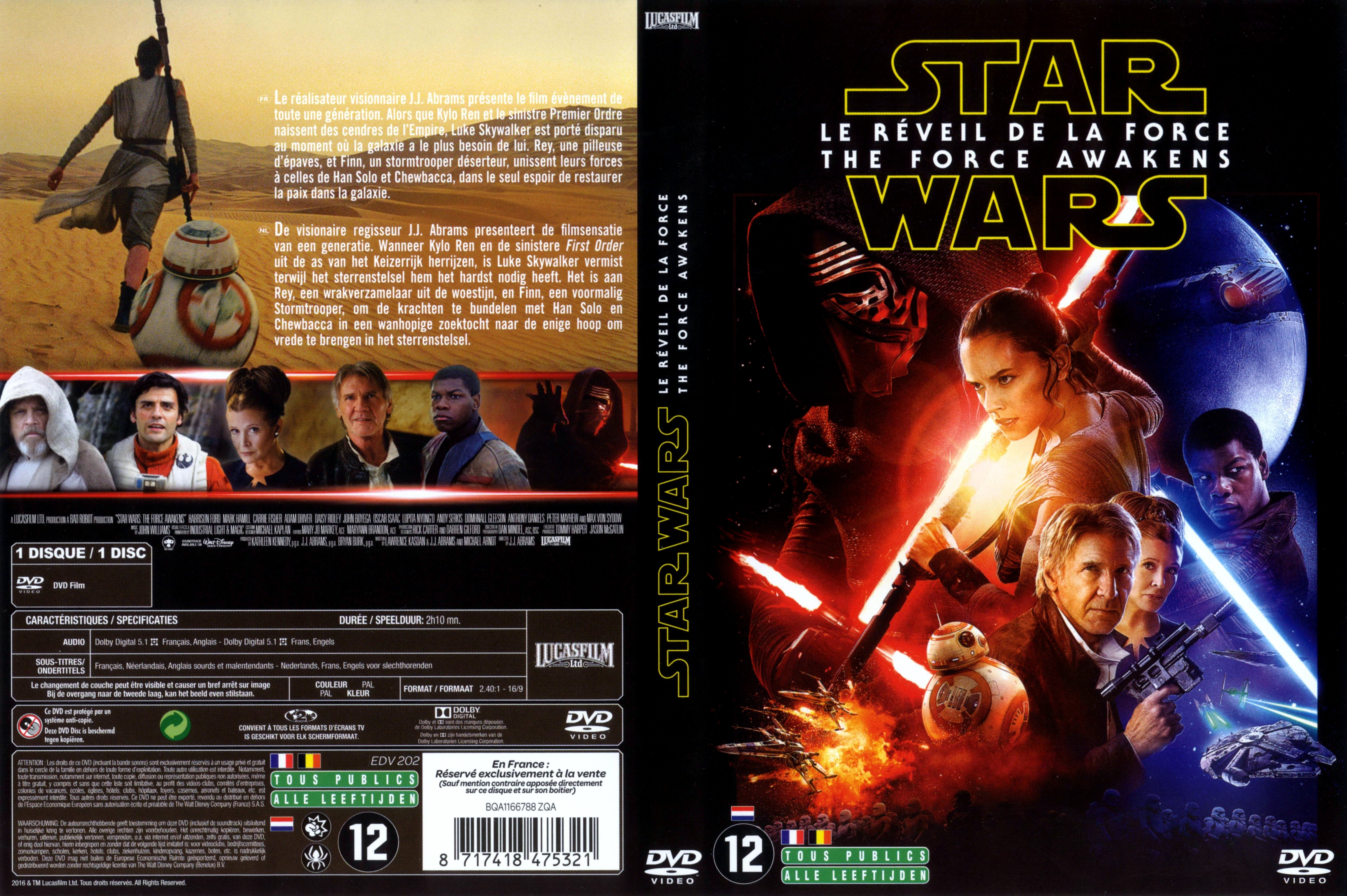 Jaquette DVD Star Wars Episode VII Le Reveil de la Force