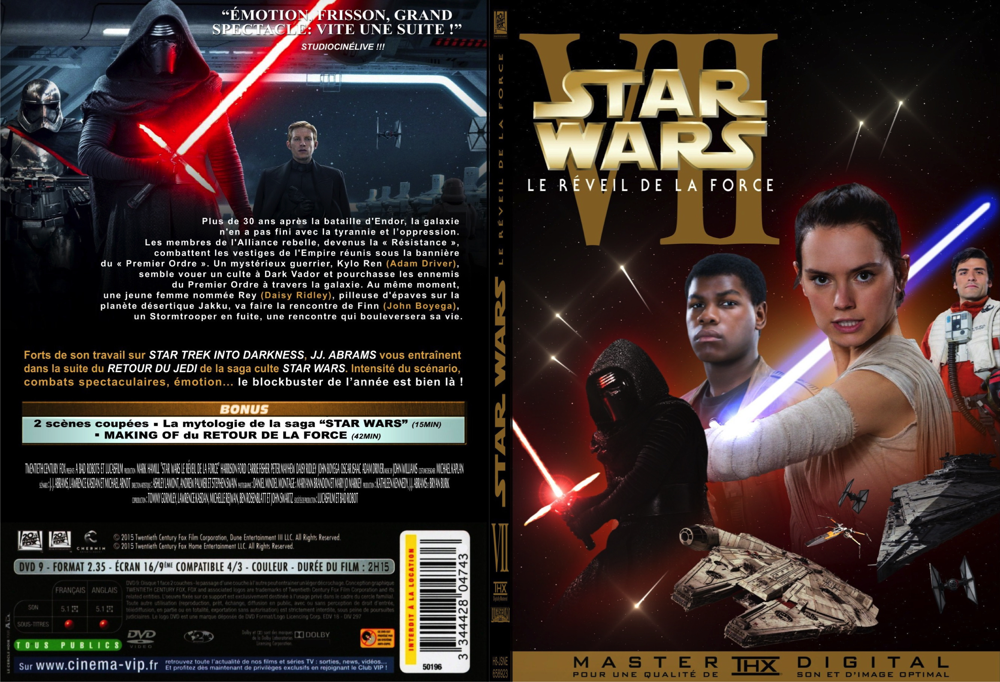 Jaquette DVD Star Wars Episode VII Le Reveil de la Force - SLIM