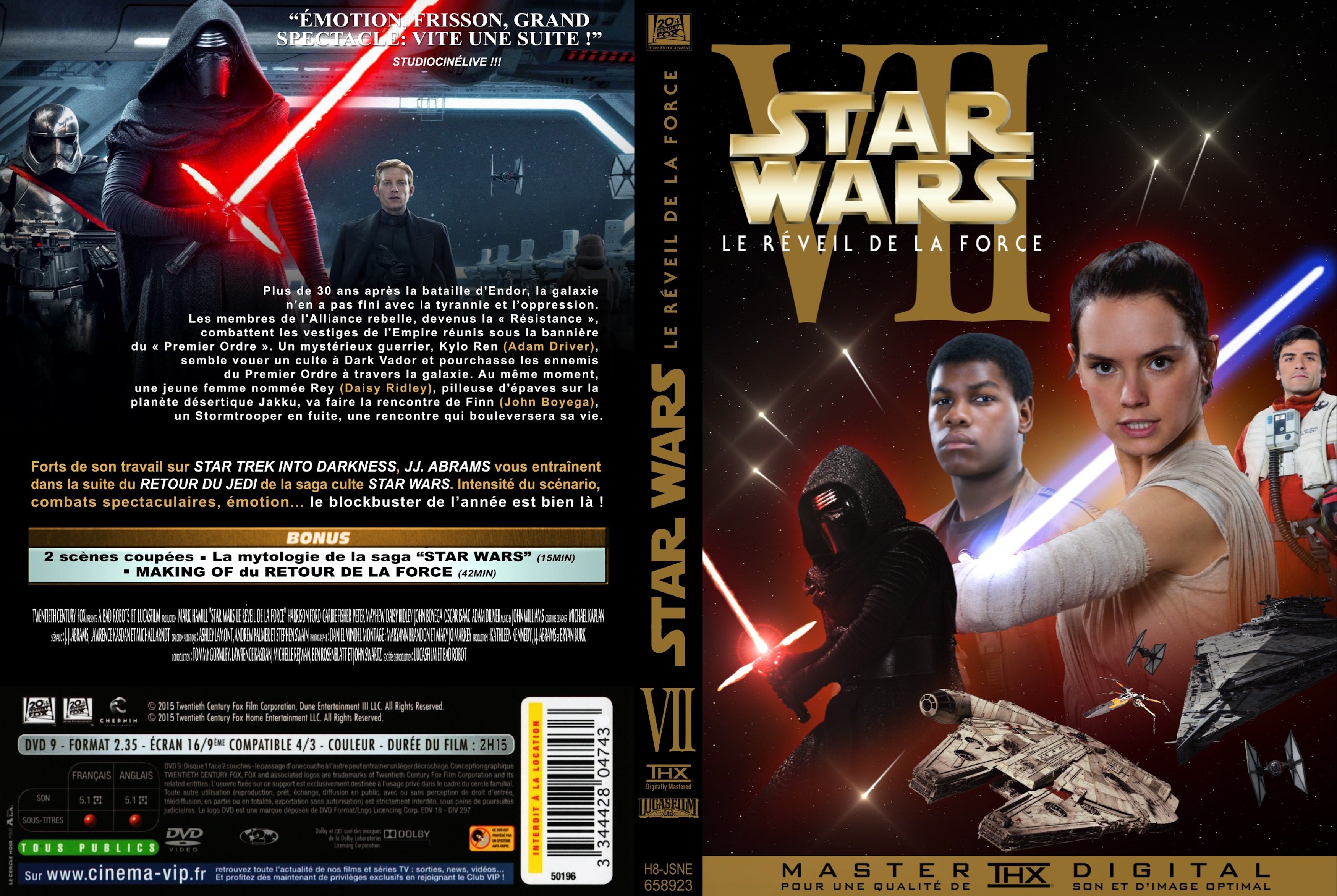 Jaquette DVD Star Wars Episode VII Le Reveil de la Force v2