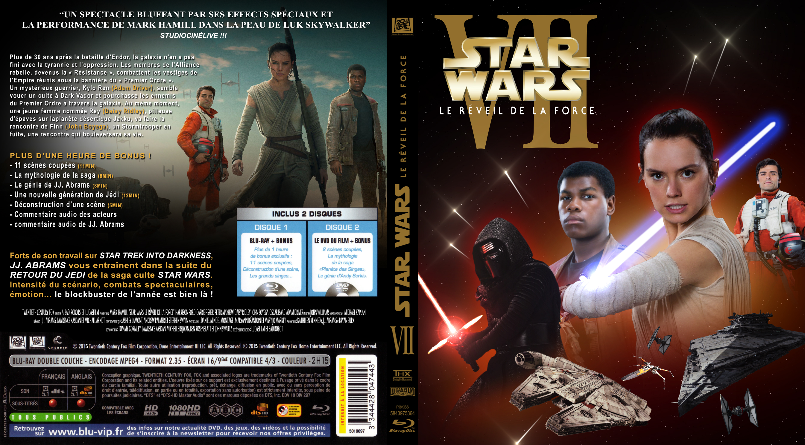 Jaquette DVD Star Wars: Episode VII Le rveil de la force custom (BLU-RAY)