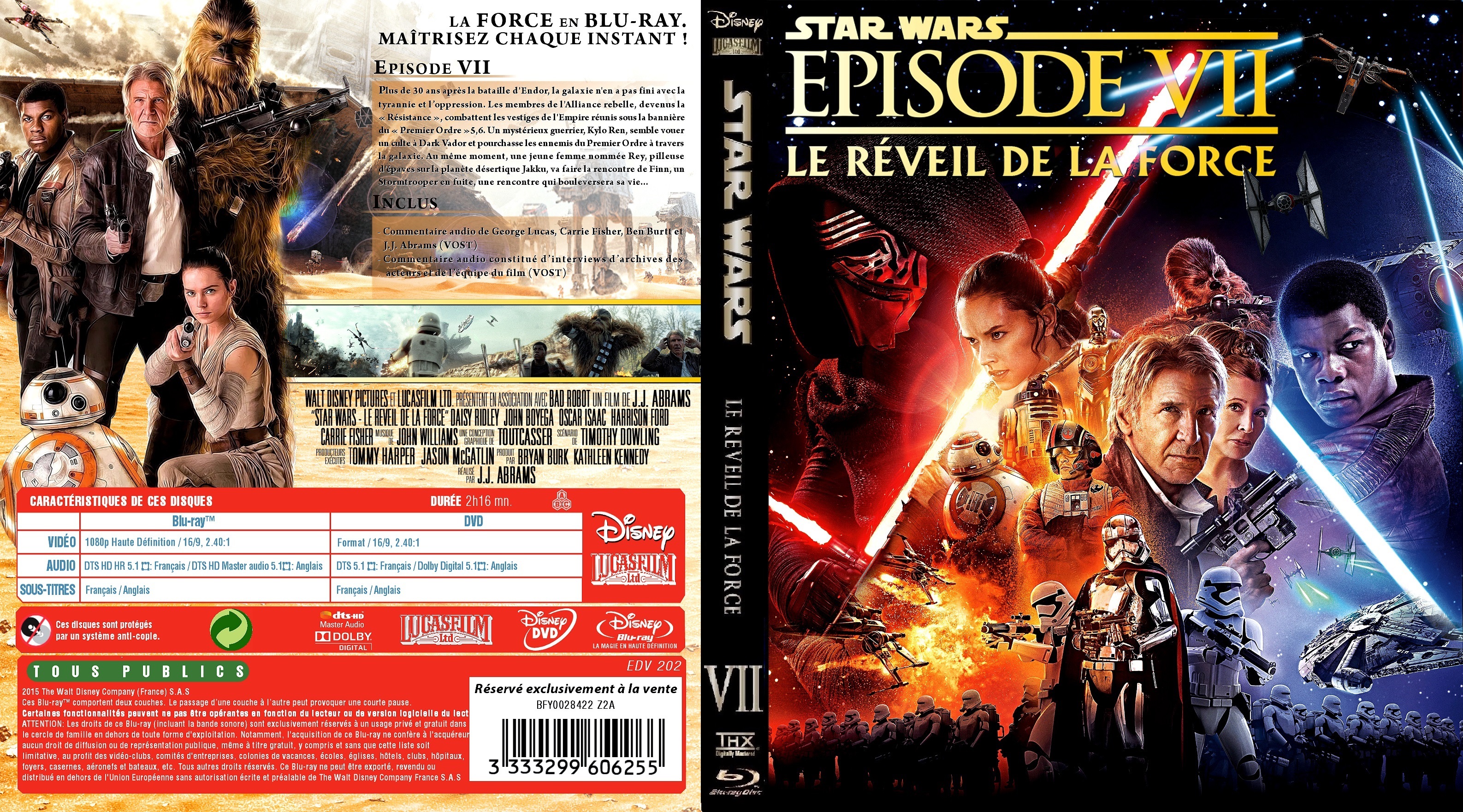 Jaquette DVD Star Wars: Episode VII Le rveil de la force custom (BLU-RAY) v2