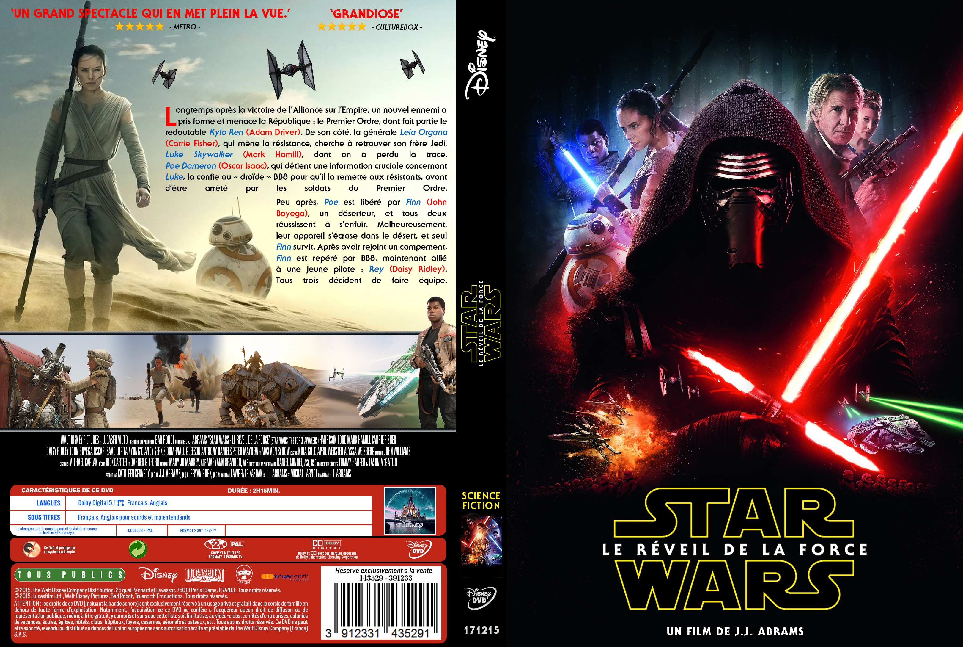 Jaquette DVD Star Wars: Episode VII Le rveil de la force custom v2