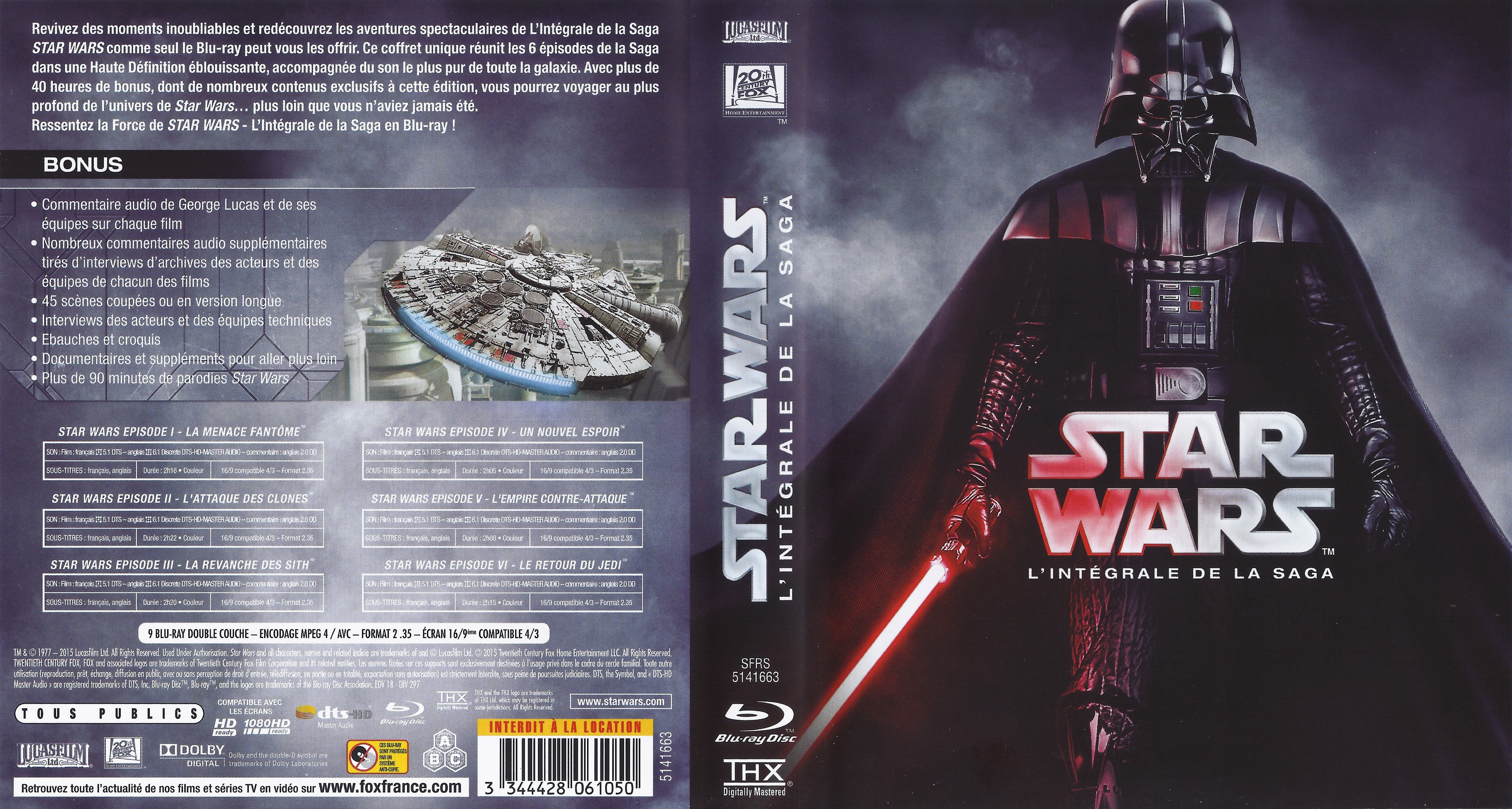 Jaquette DVD Star Wars Intgrale COFFRET (BLU-RAY)