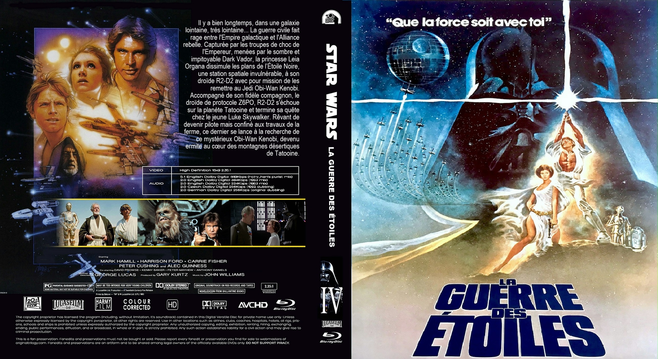 Jaquette DVD Star Wars La guerre des toiles custom (BLU-RAY) v2