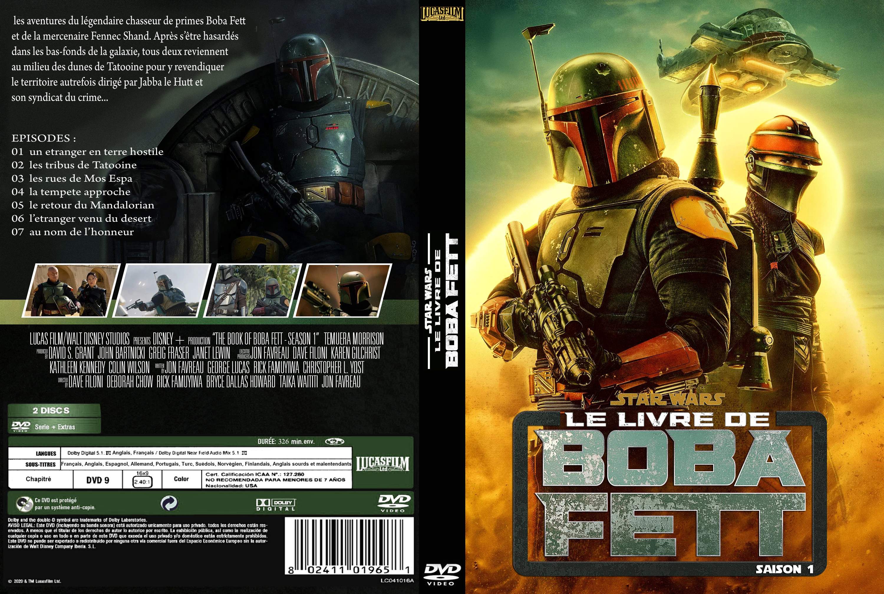 Jaquette DVD Star Wars Le Livre de Boba Fett Saison 1 custom