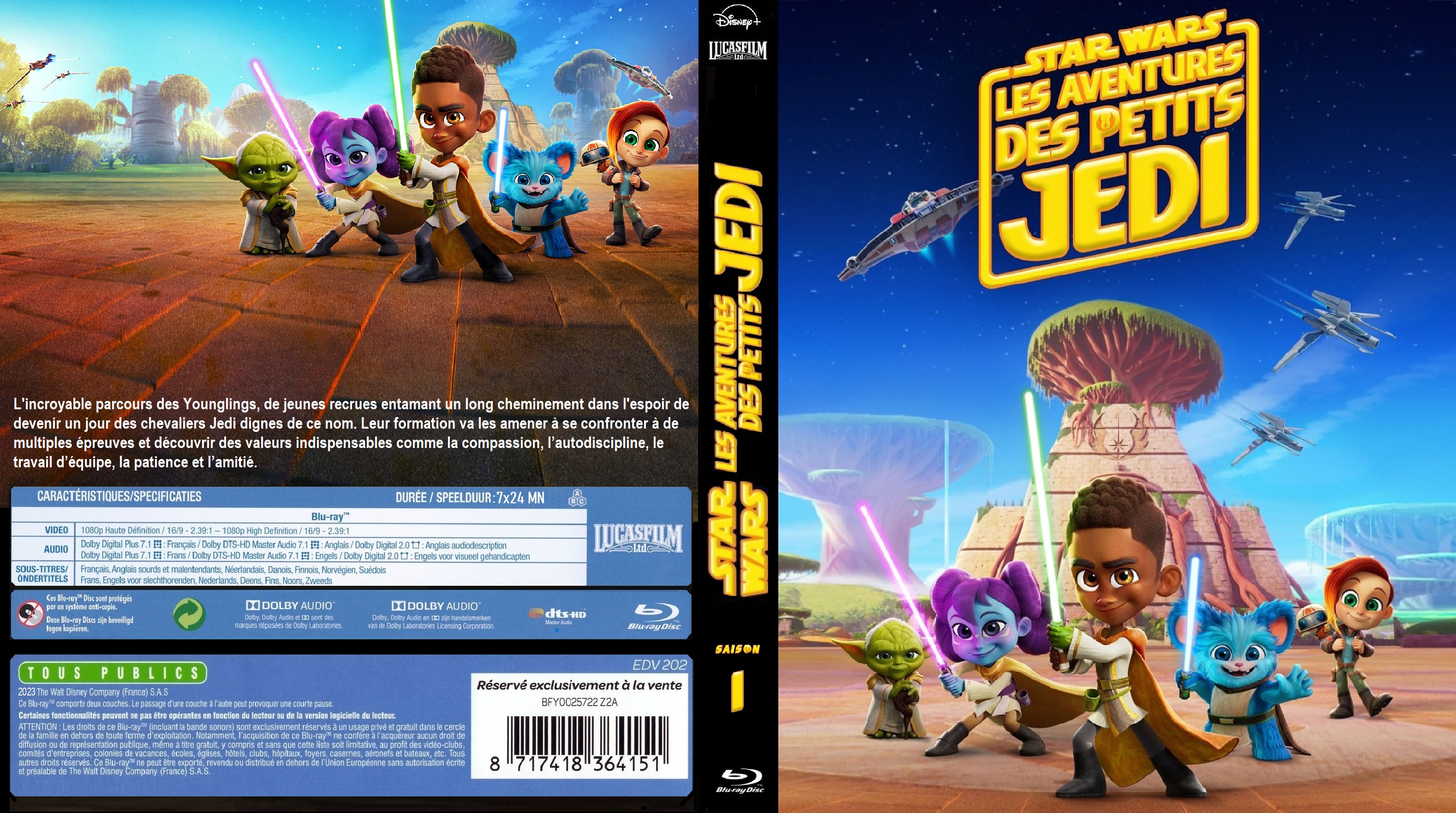 Jaquette DVD Star Wars Les Aventures des Petits Jedi Saison 1 BLU-RAY custom