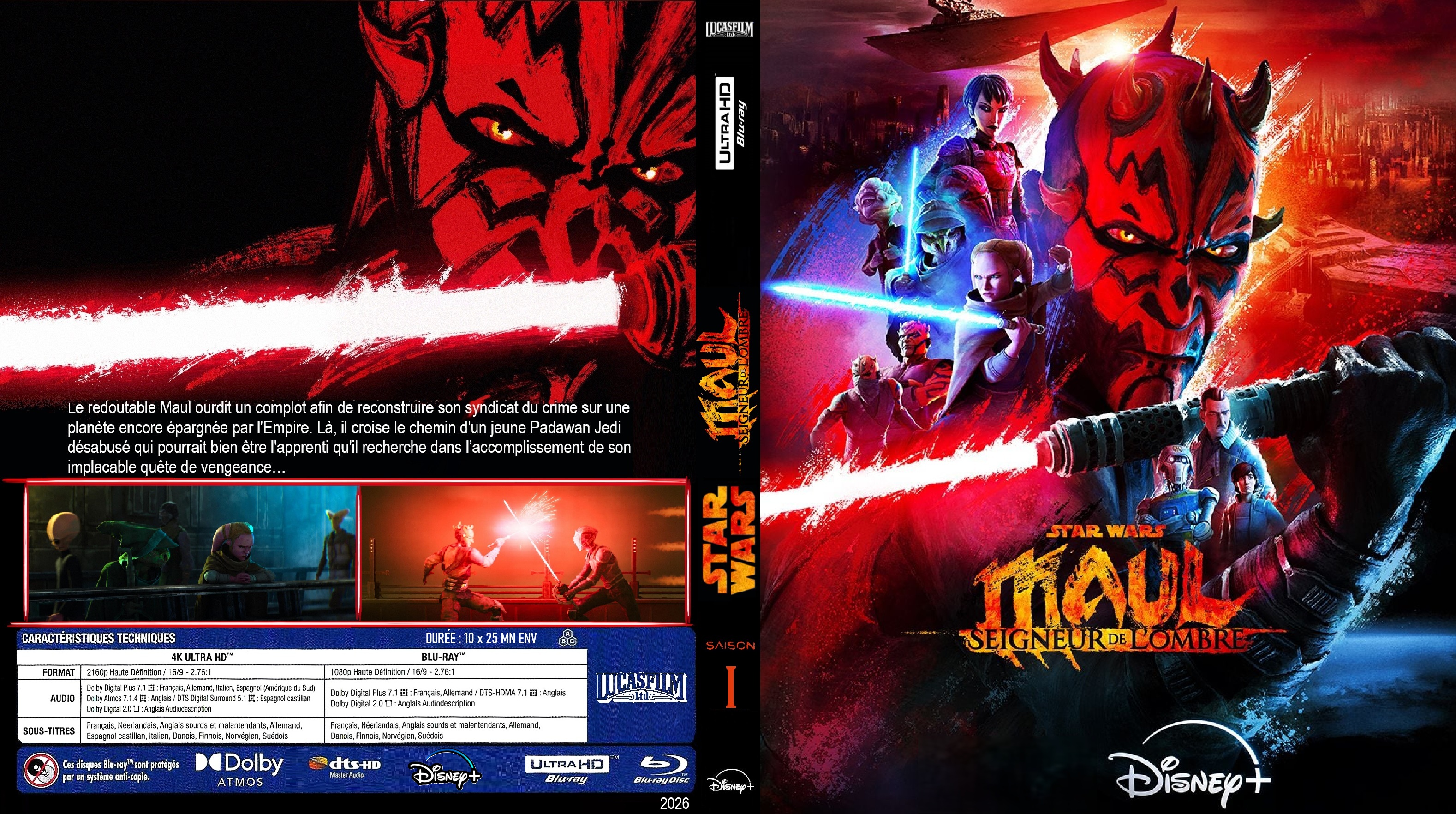 Jaquette DVD Star Wars Maul Seigneur de l Ombre 4K custom (BLU-RAY)