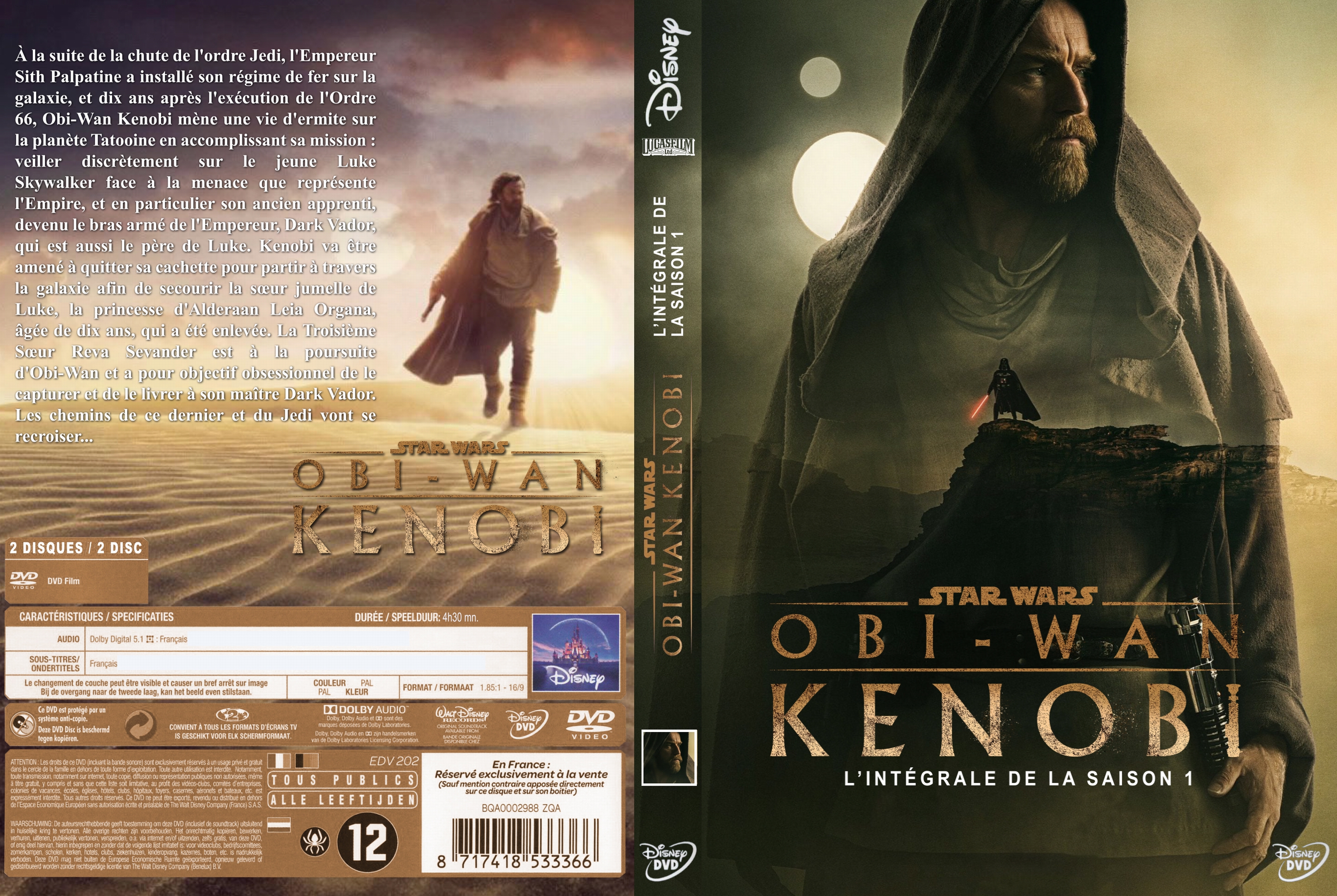 Jaquette DVD Star Wars Obi-Wan Kenobi saison 1 custom v2