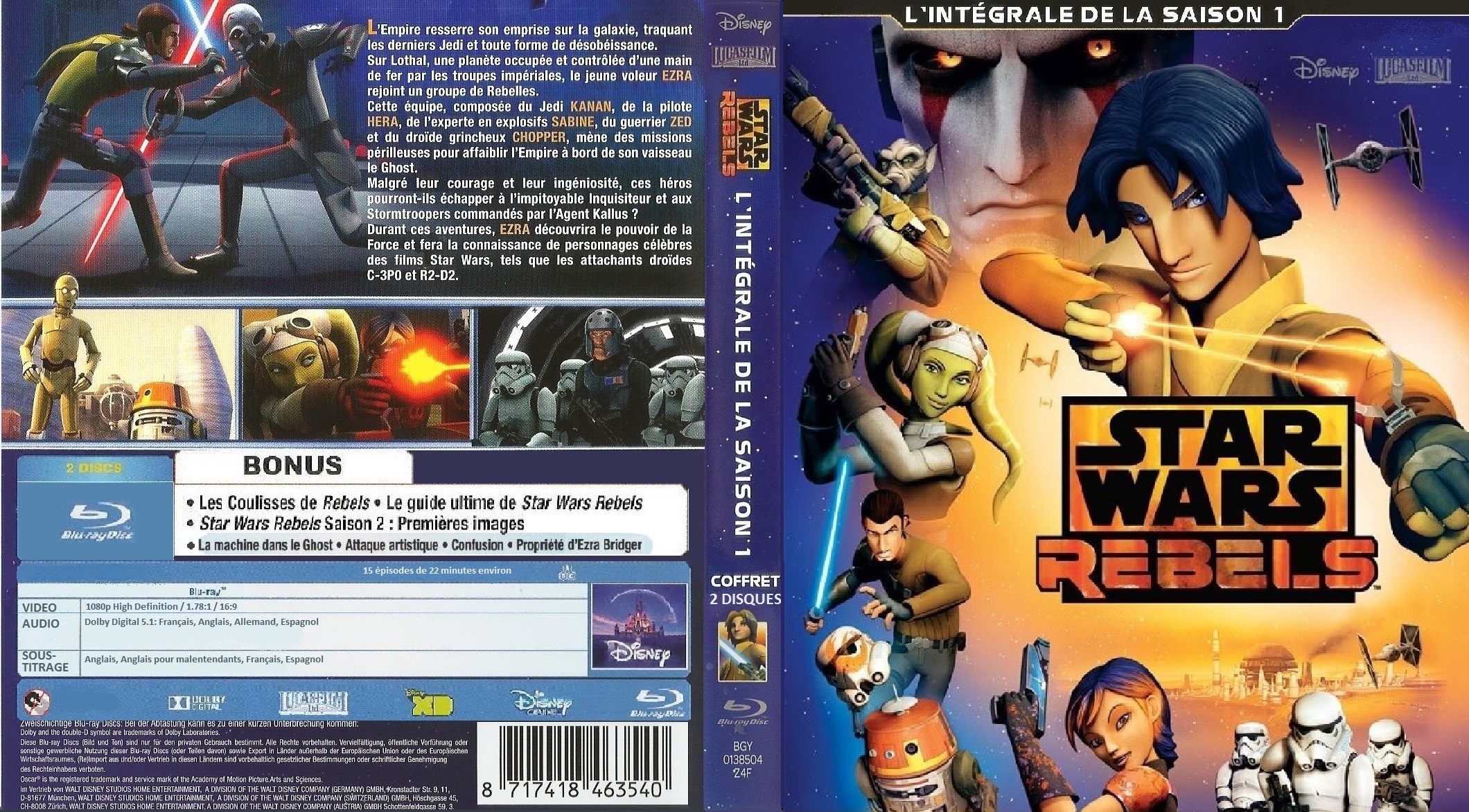 Jaquette DVD Star Wars Rebels saison 1 custom (BLU-RAY) v2