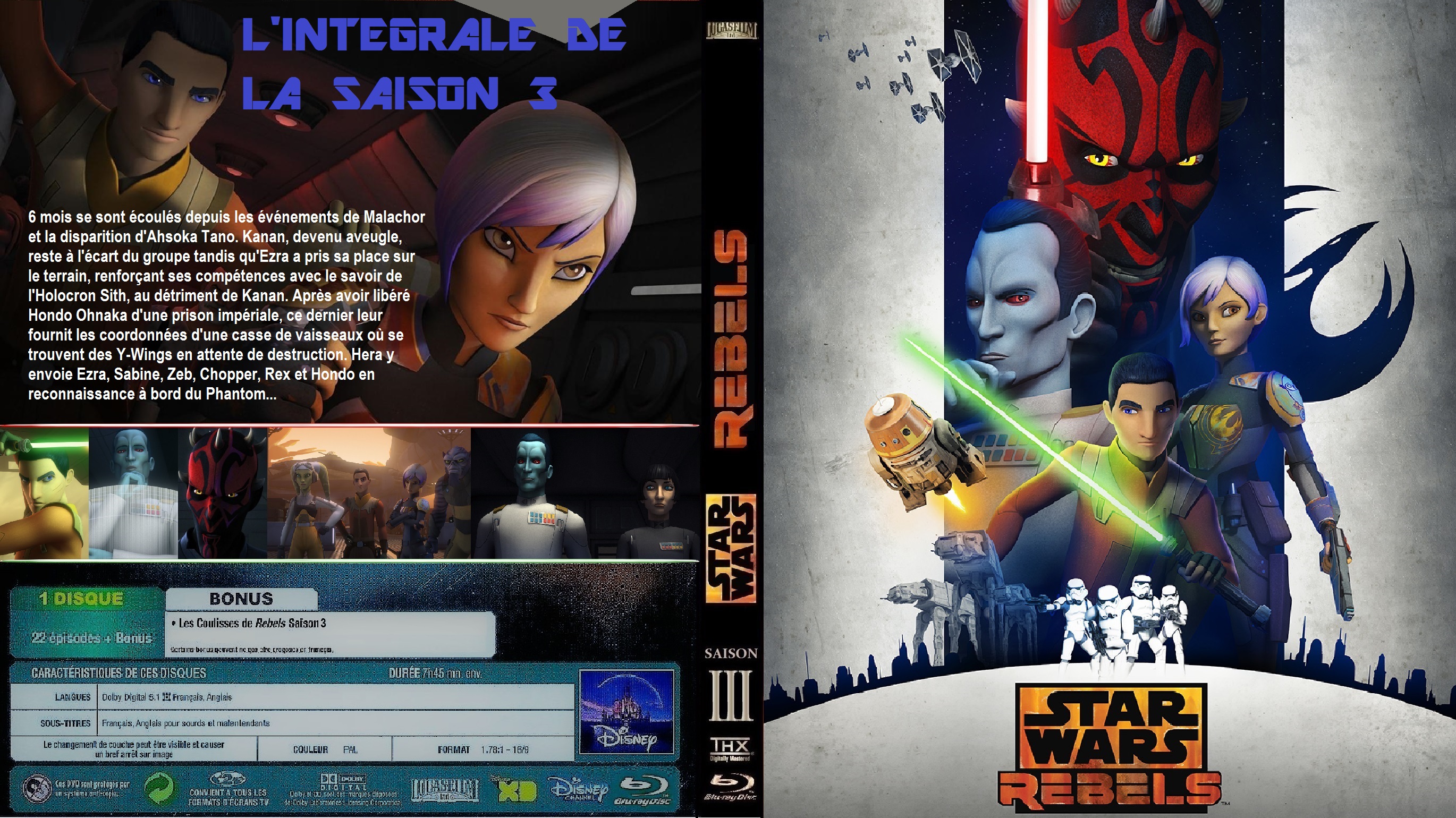 Jaquette DVD Star Wars Rebels saison 3 custom (BLU-RAY)