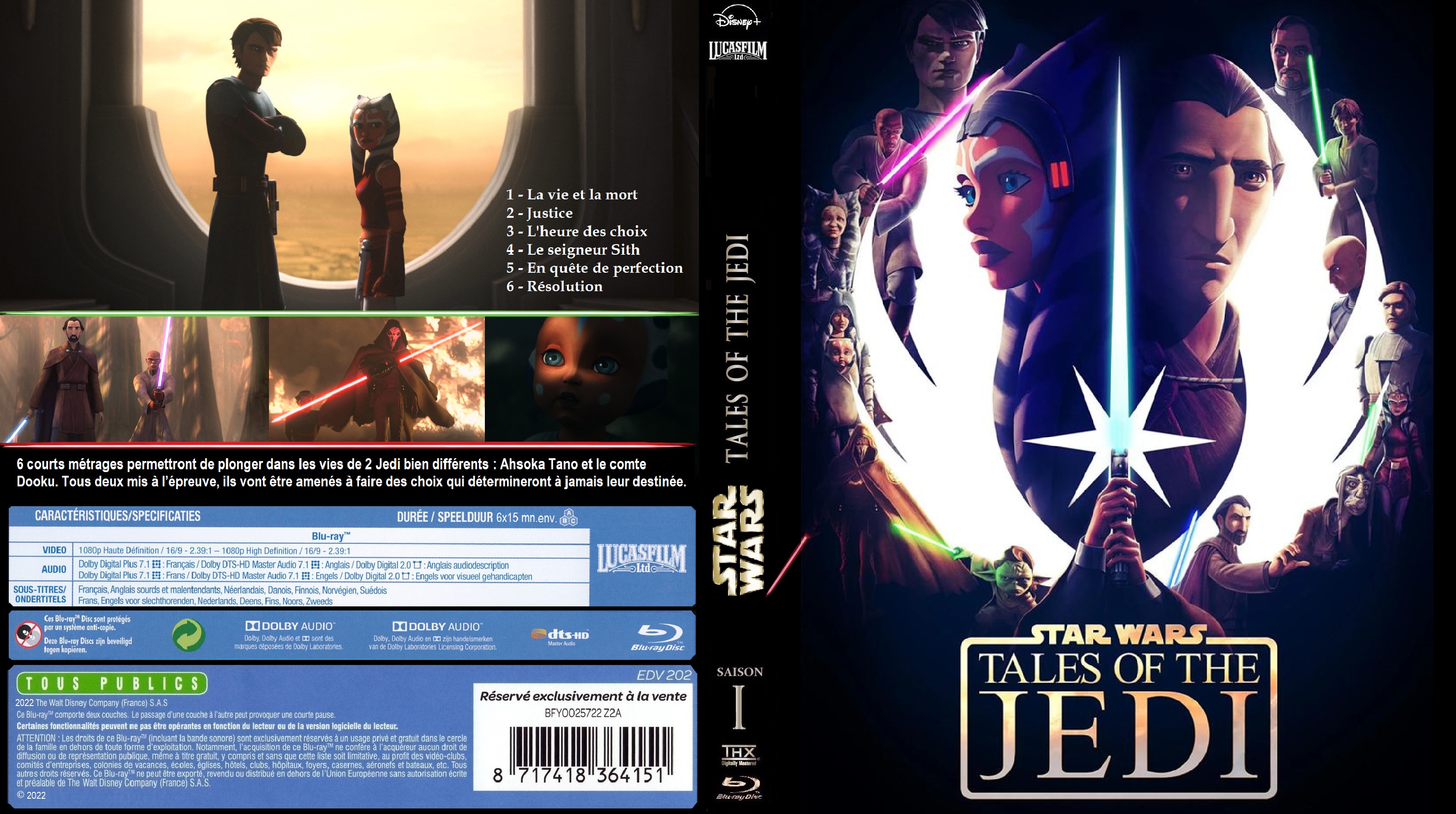 Jaquette DVD Star Wars Tales of the Jedi saison 1 BLU-RAY custom