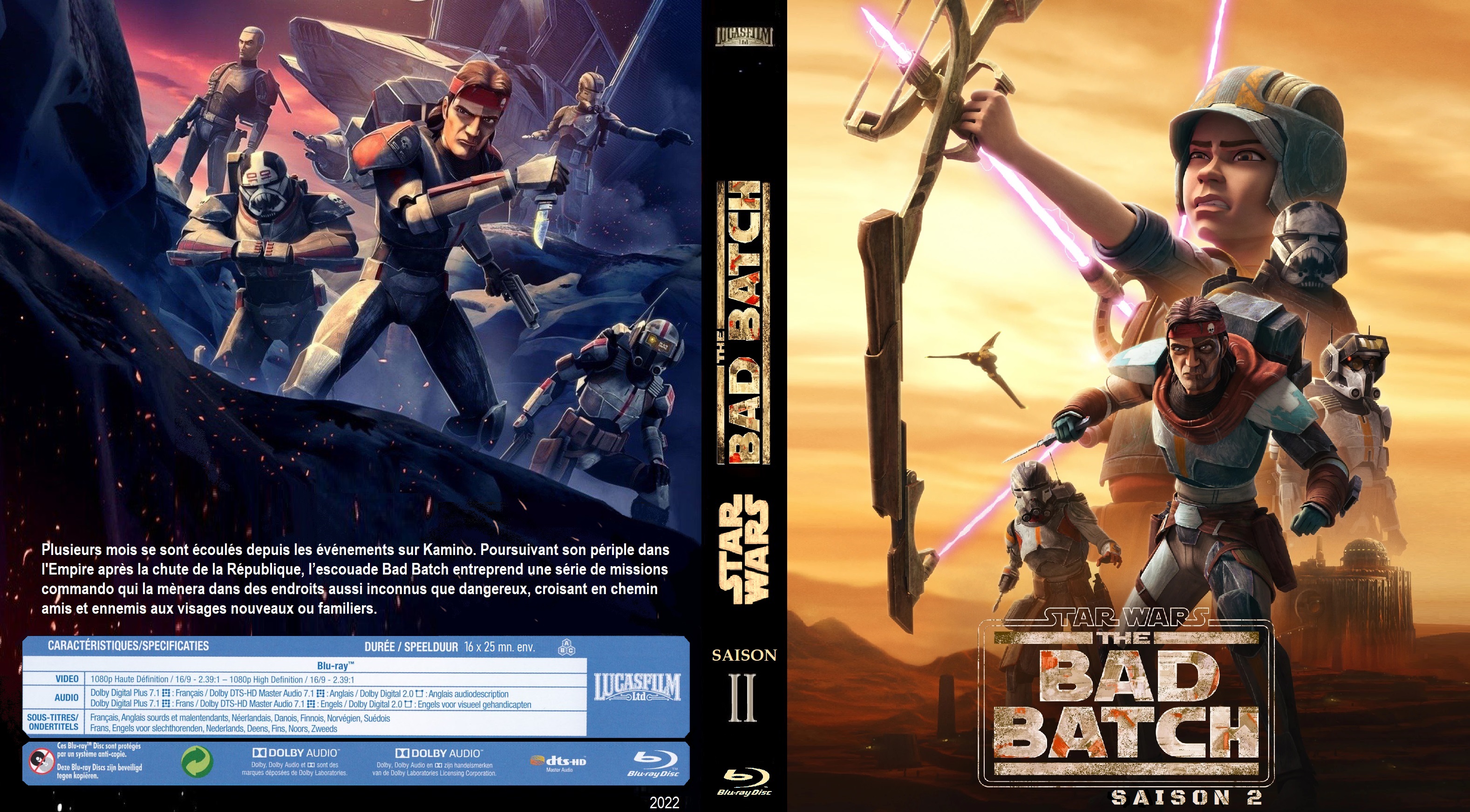 Jaquette DVD Star Wars The Bad Batch Saison 2 custom  BLU RAY 