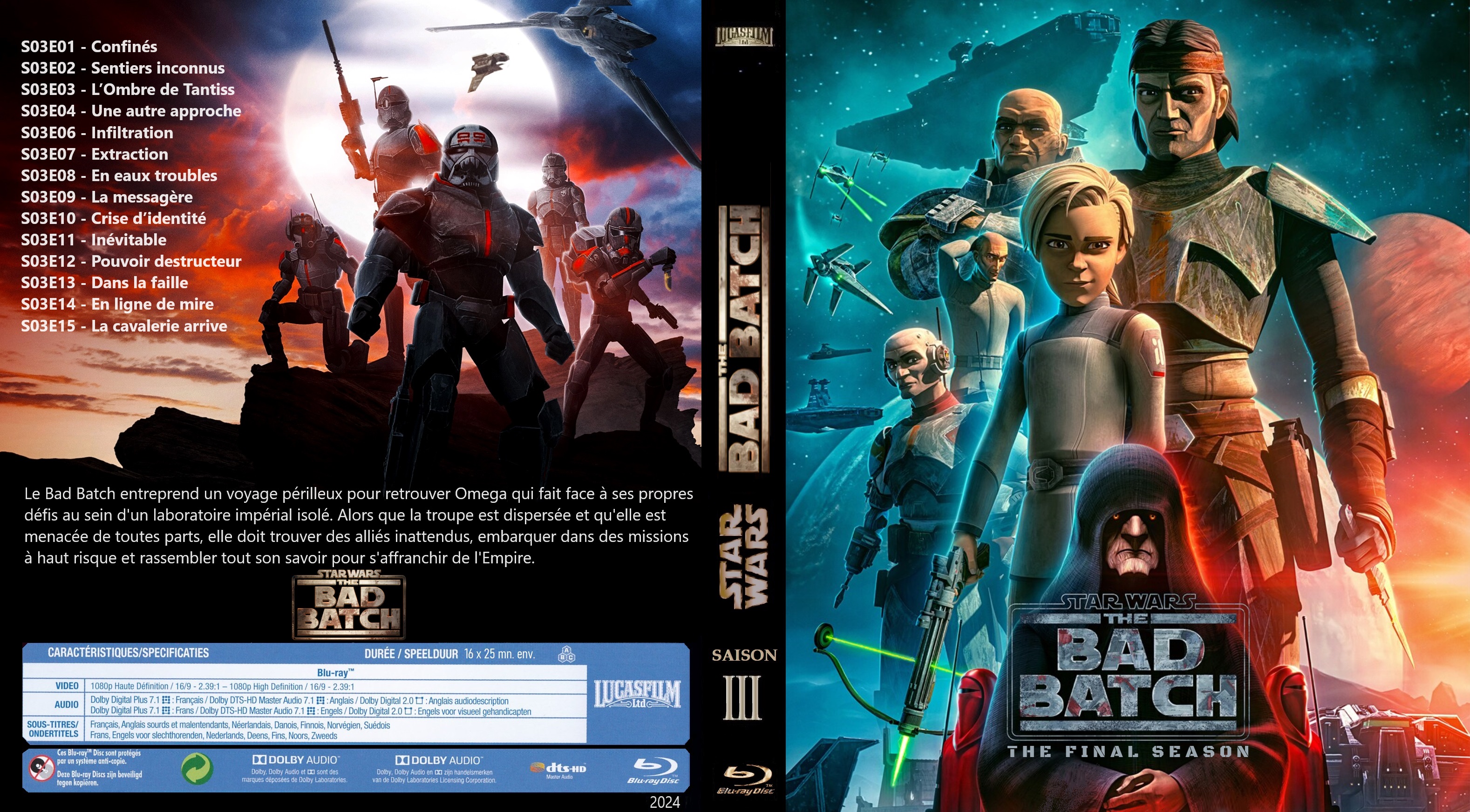 Jaquette DVD Star Wars The Bad Batch Saison 3 custom (BLU-RAY)