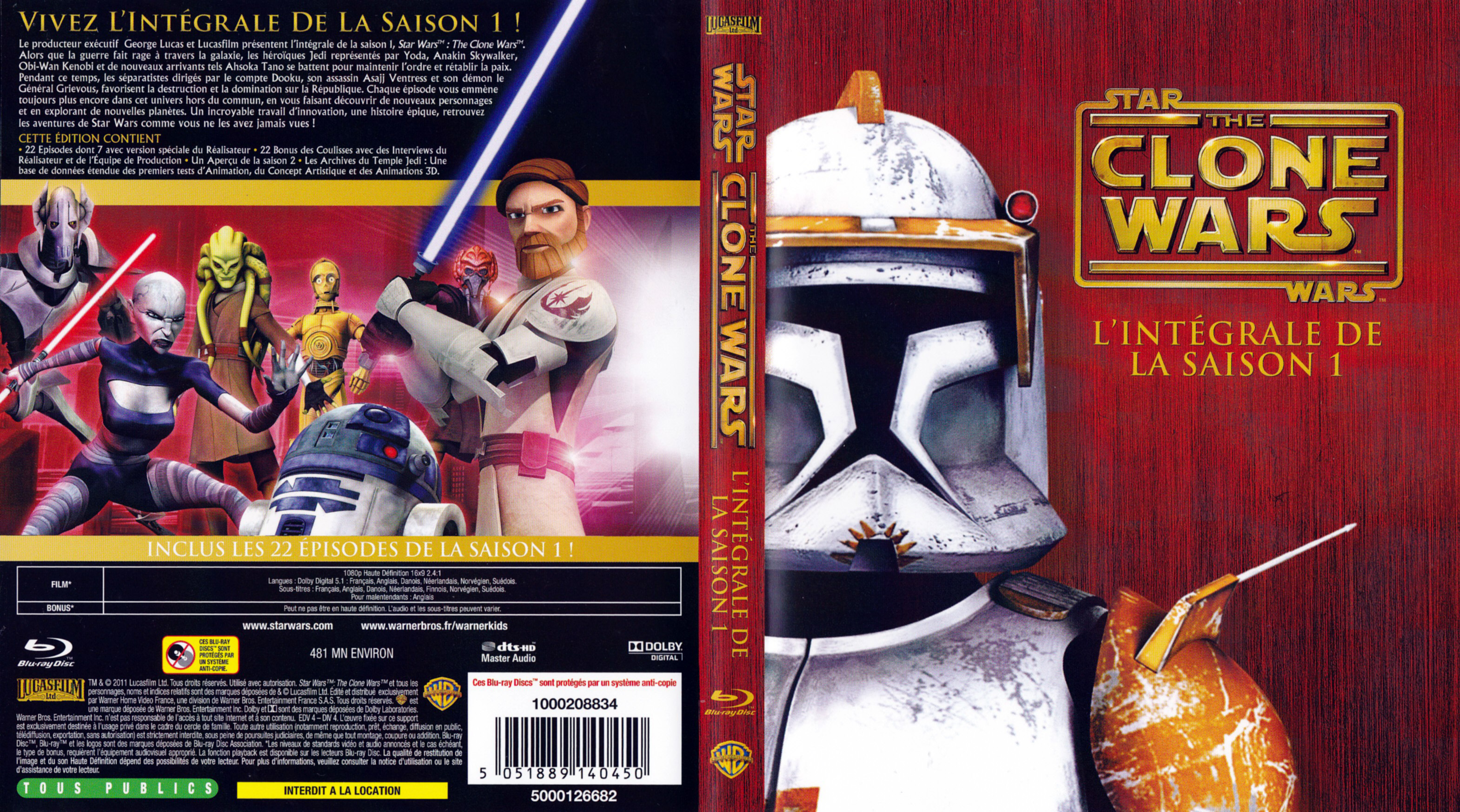 Jaquette DVD Star Wars The Clone Wars Saison 1 (BLU-RAY)