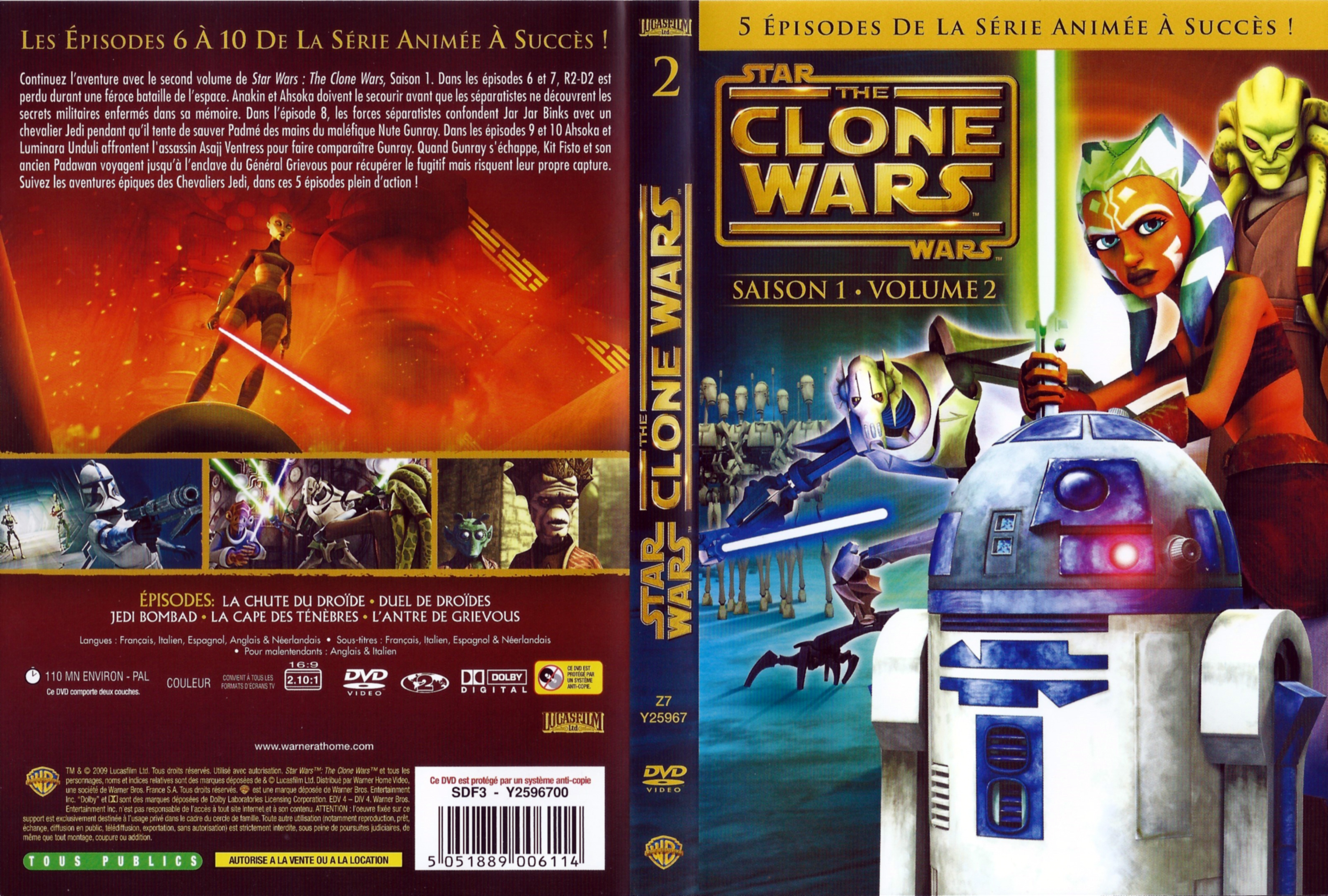 Jaquette DVD Star Wars The Clone Wars Saison 1 vol 02