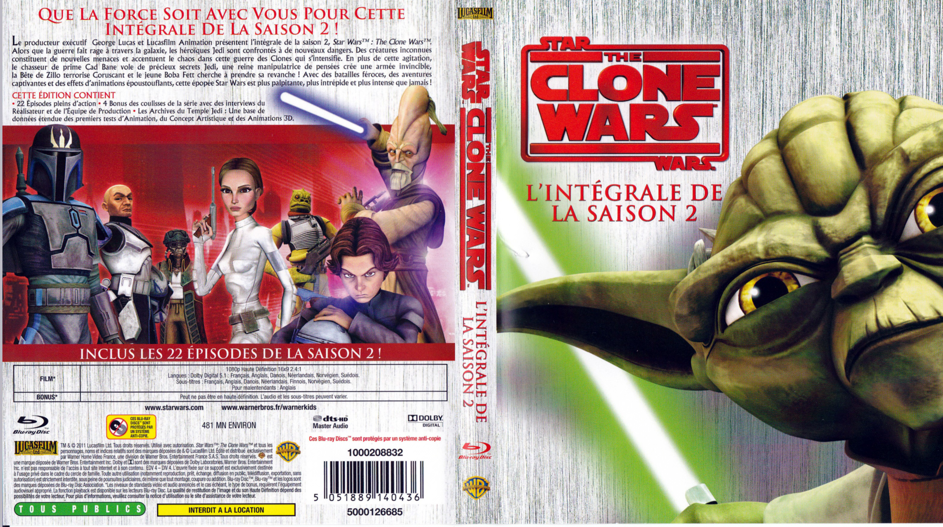 Jaquette DVD Star Wars The Clone Wars Saison 2 (BLU-RAY)