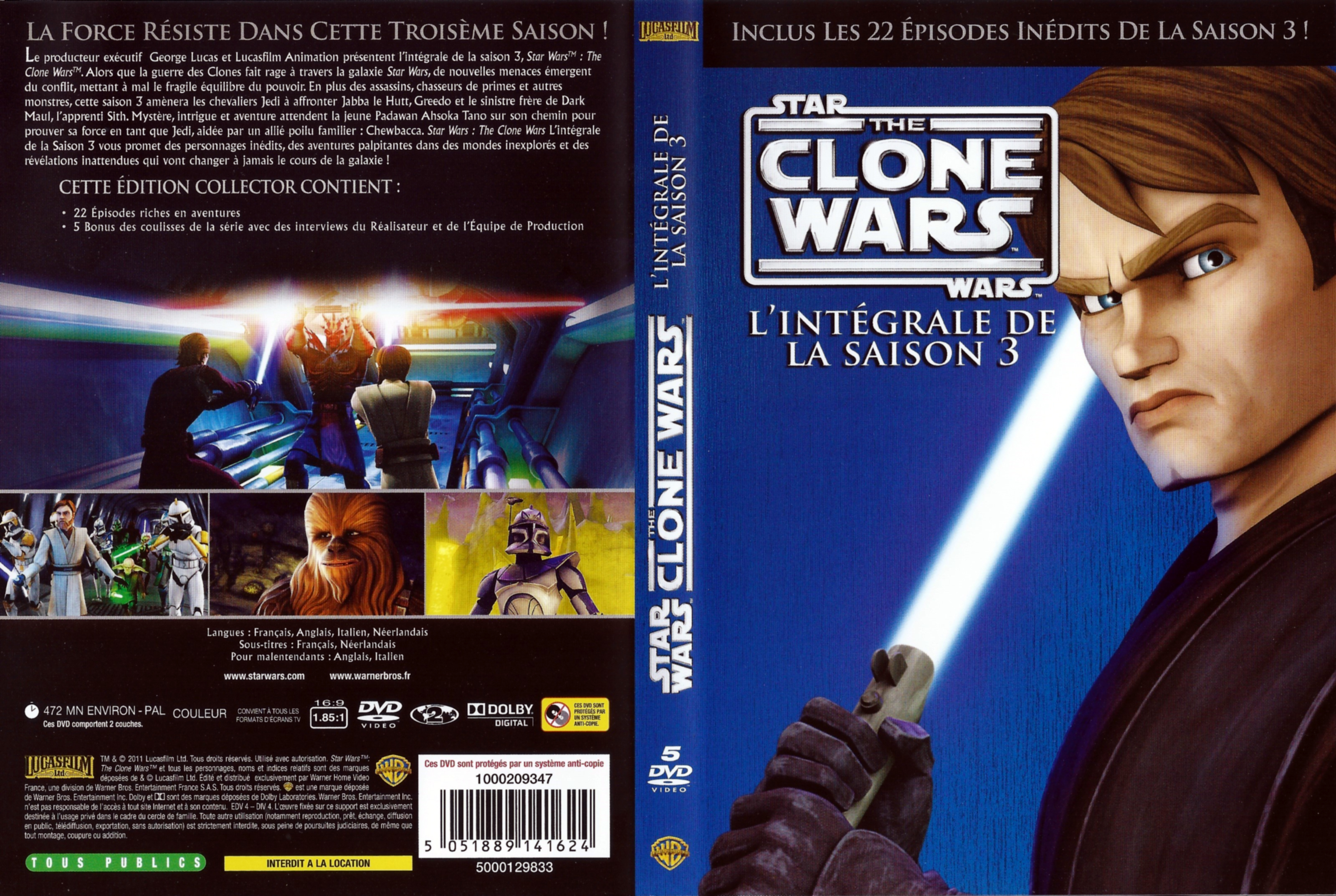 Jaquette DVD Star Wars The Clone Wars Saison 3