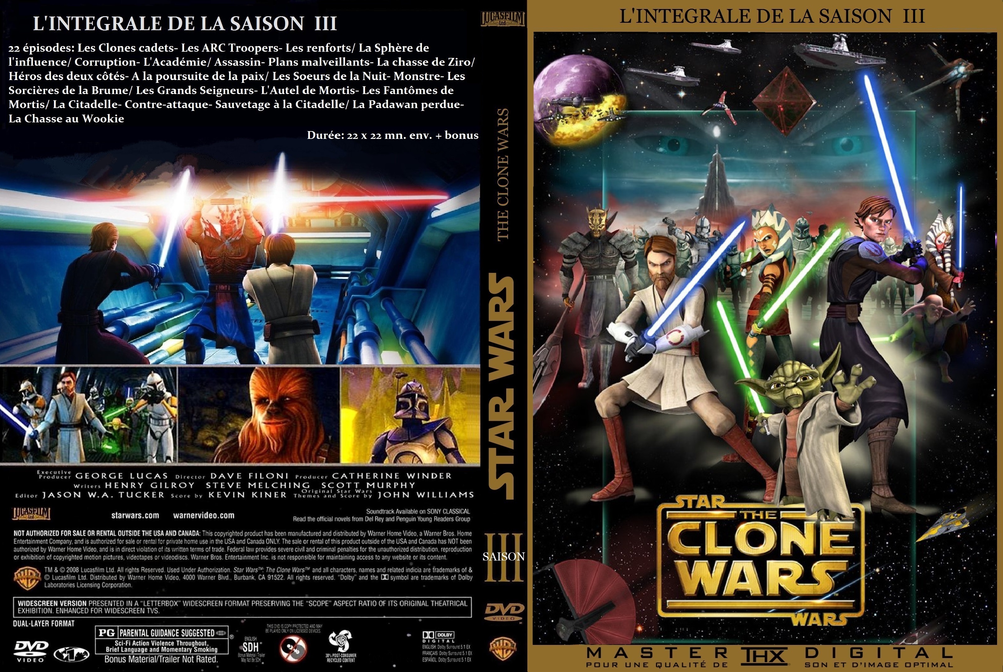 Jaquette DVD Star Wars The Clone Wars Saison 3 custom