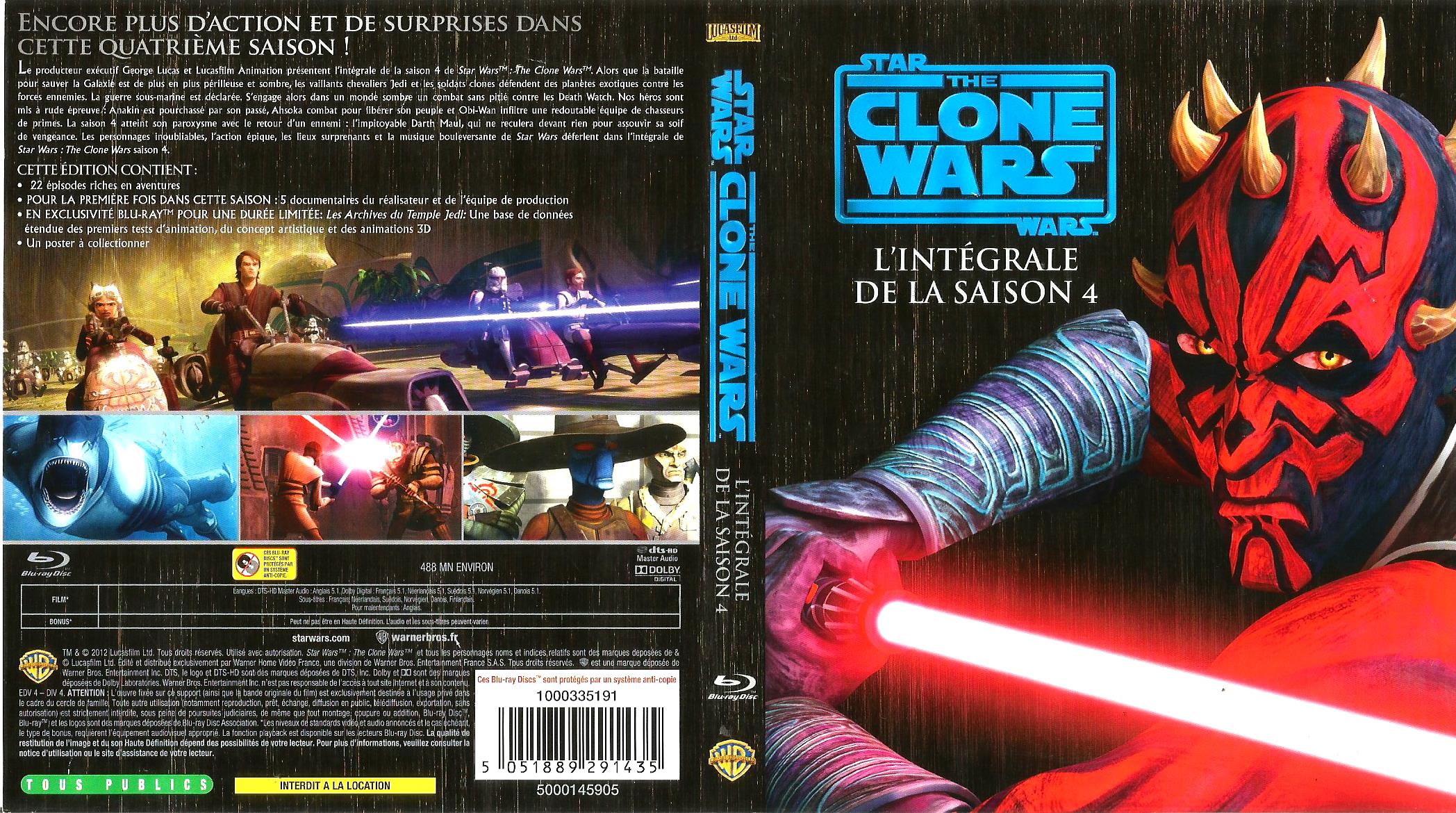 Jaquette DVD Star Wars The Clone Wars Saison 4 (BLU-RAY)