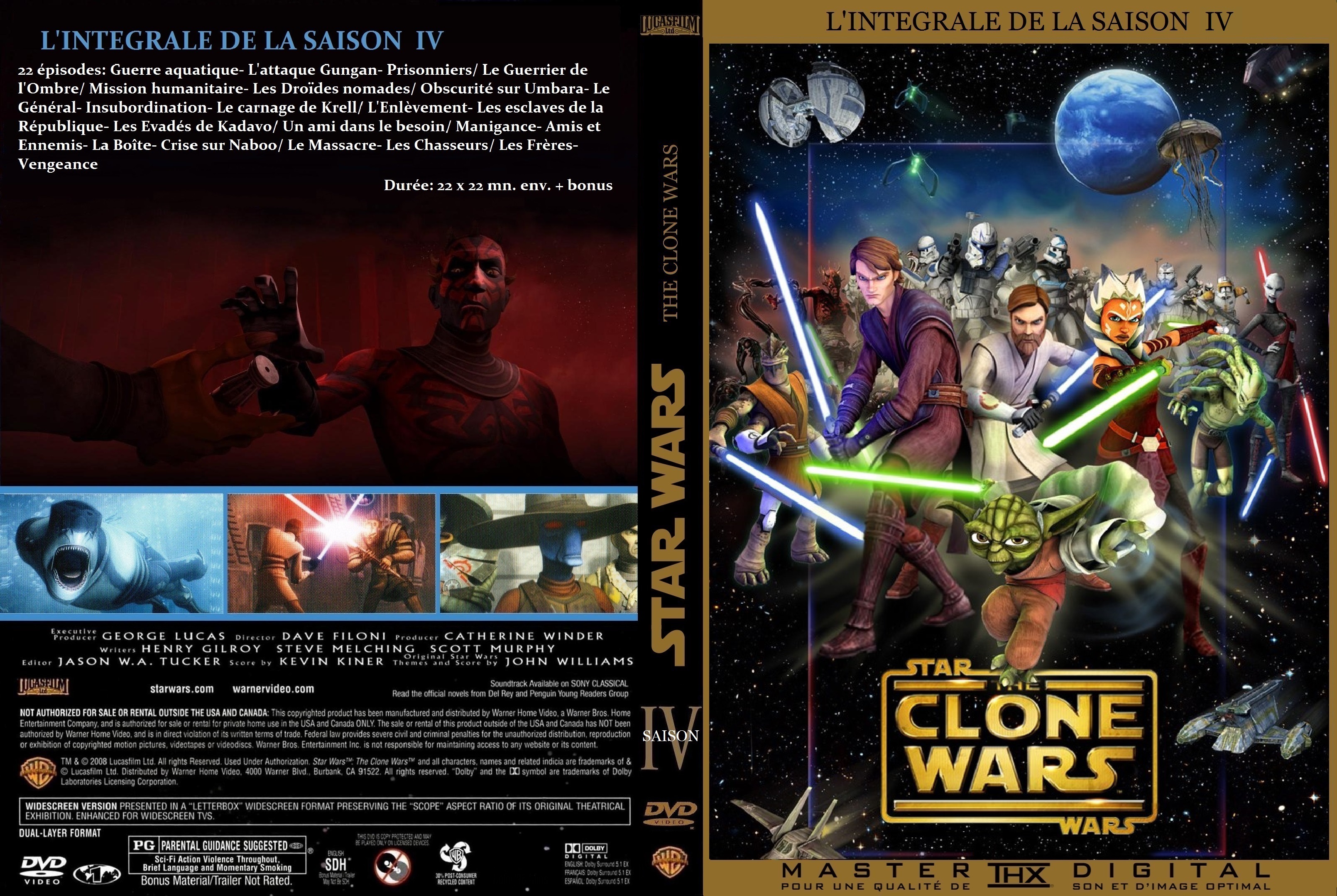 Jaquette DVD Star Wars The Clone Wars Saison 4 custom