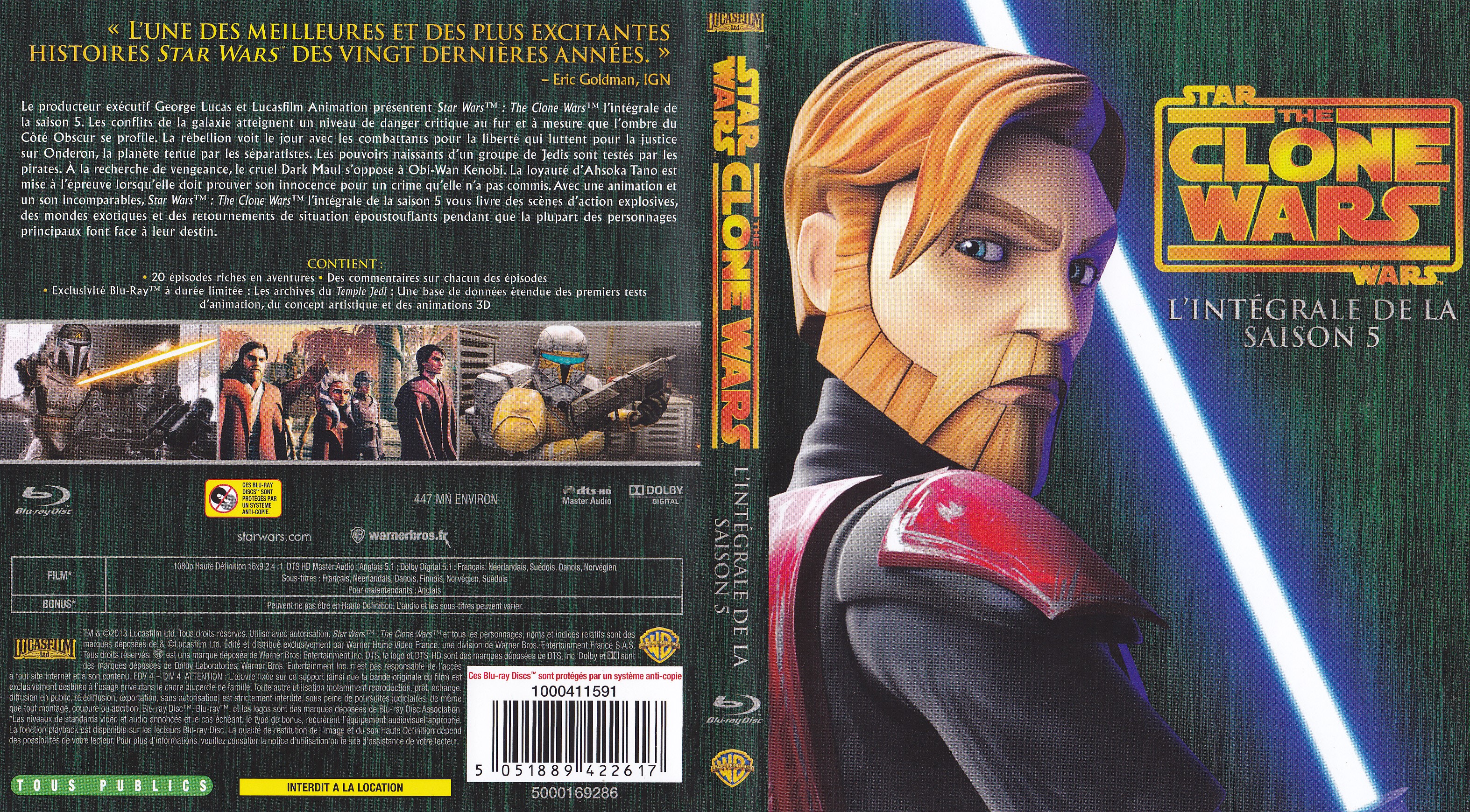 Jaquette DVD Star Wars The Clone Wars Saison 5 (BLU-RAY)